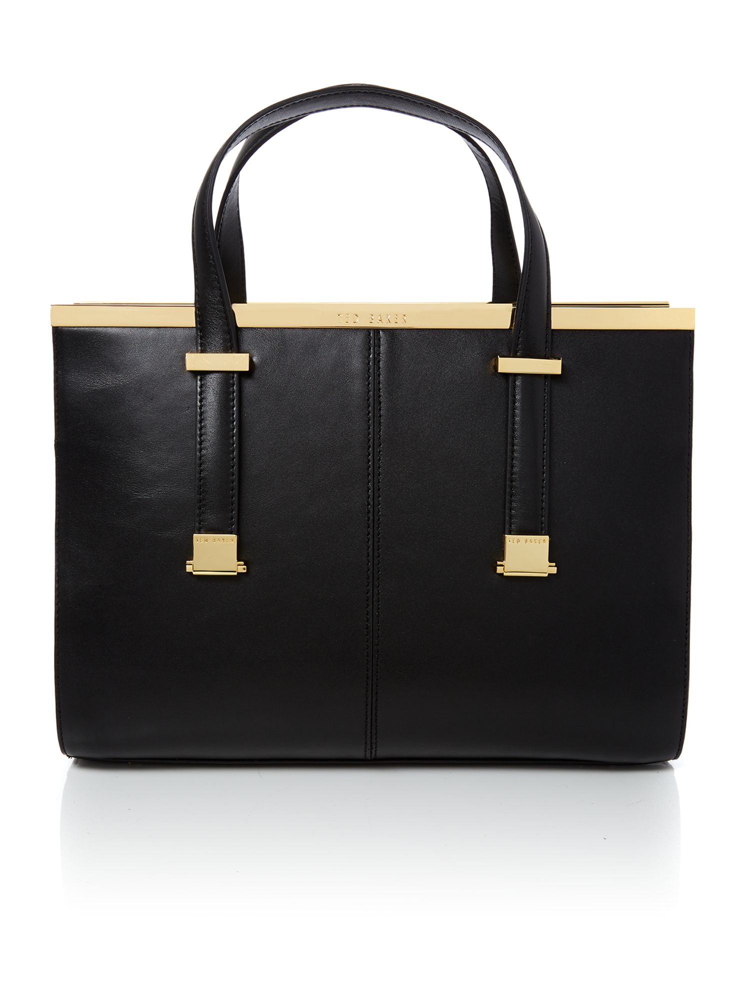 Ted Baker Bar Leather Black Tote Bag in Black Lyst