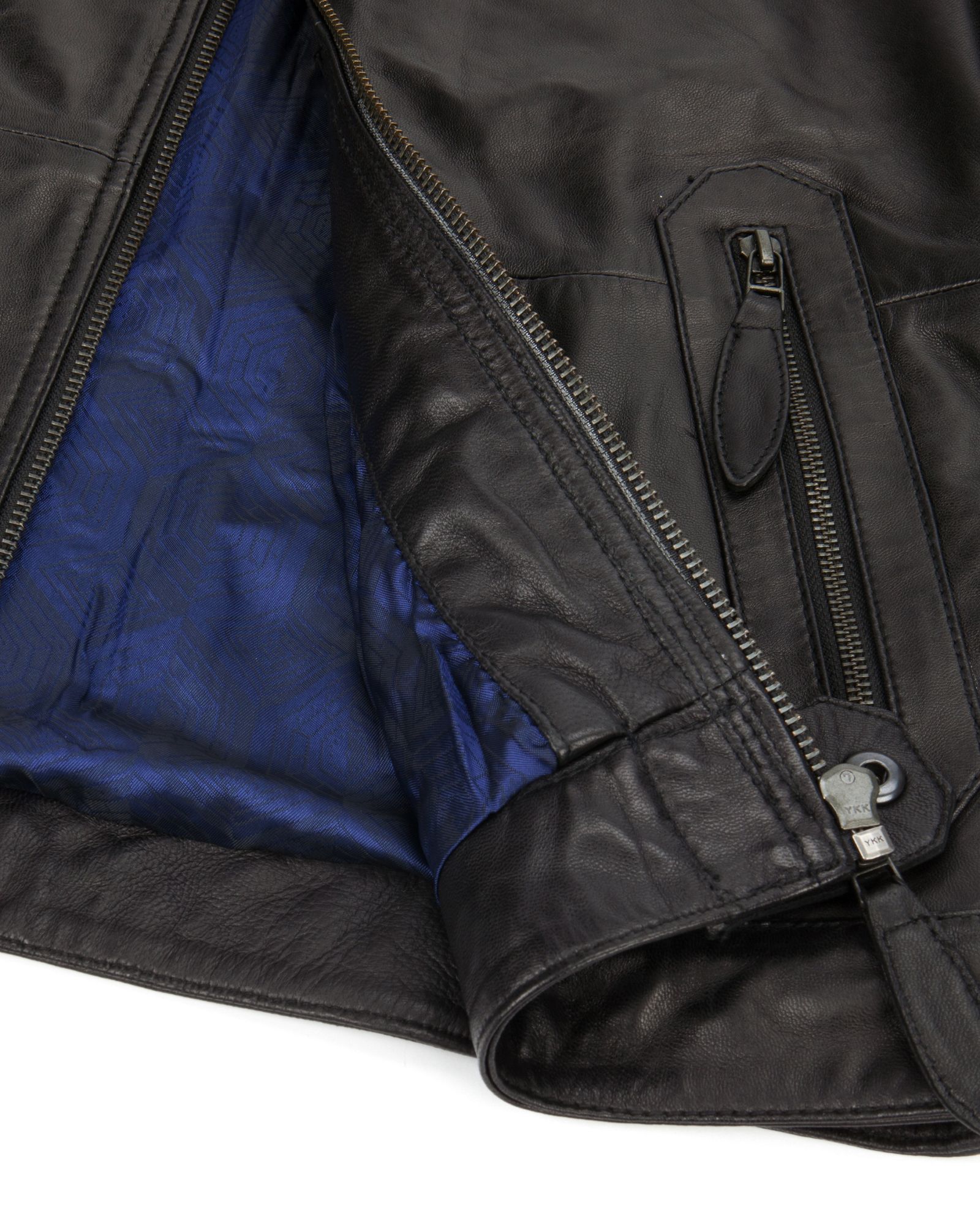 Ted Baker Wildone Biker Leather Jacket In Black For Men Lyst Gallery