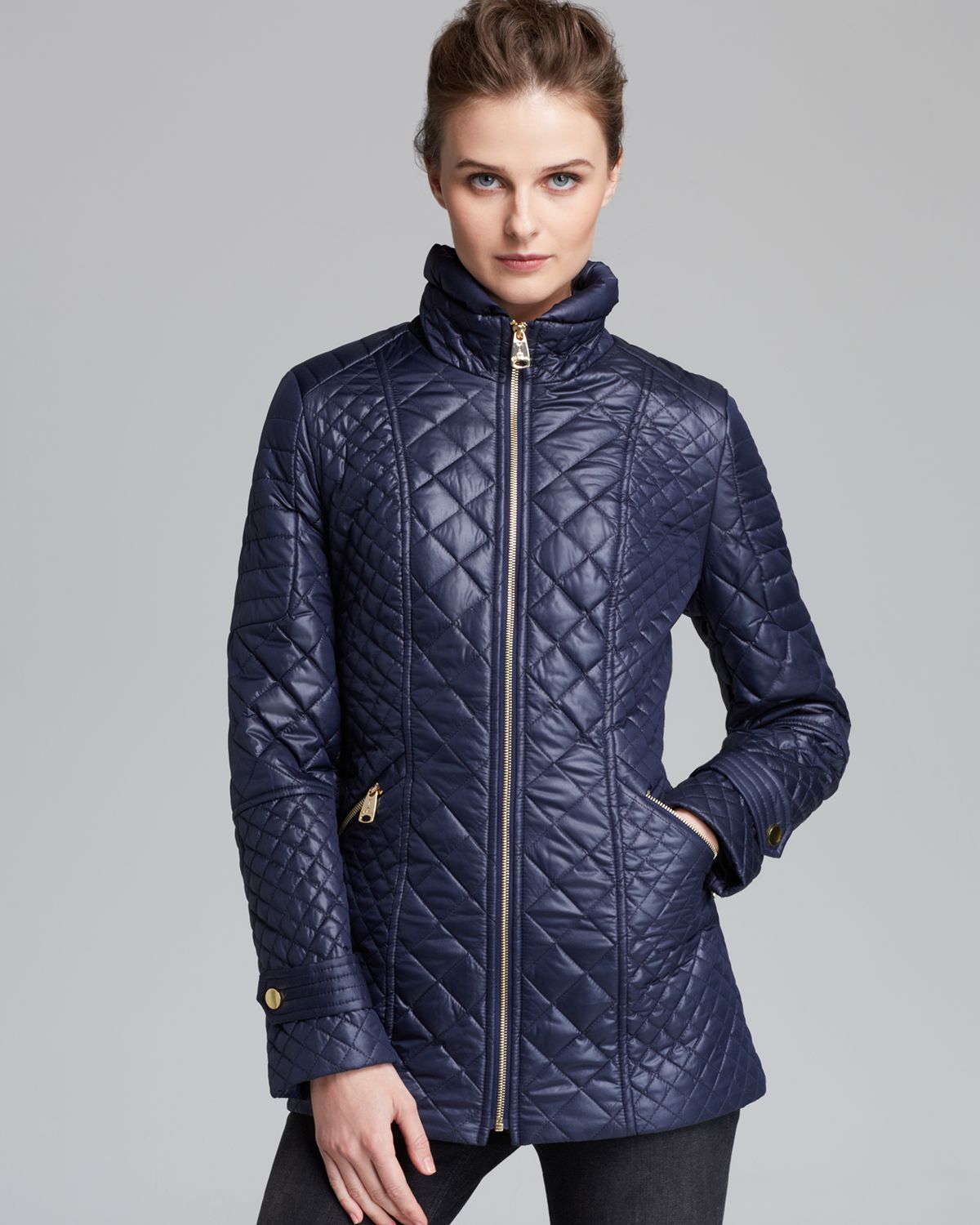 Lyst - Via spiga Coat Quilted in Blue