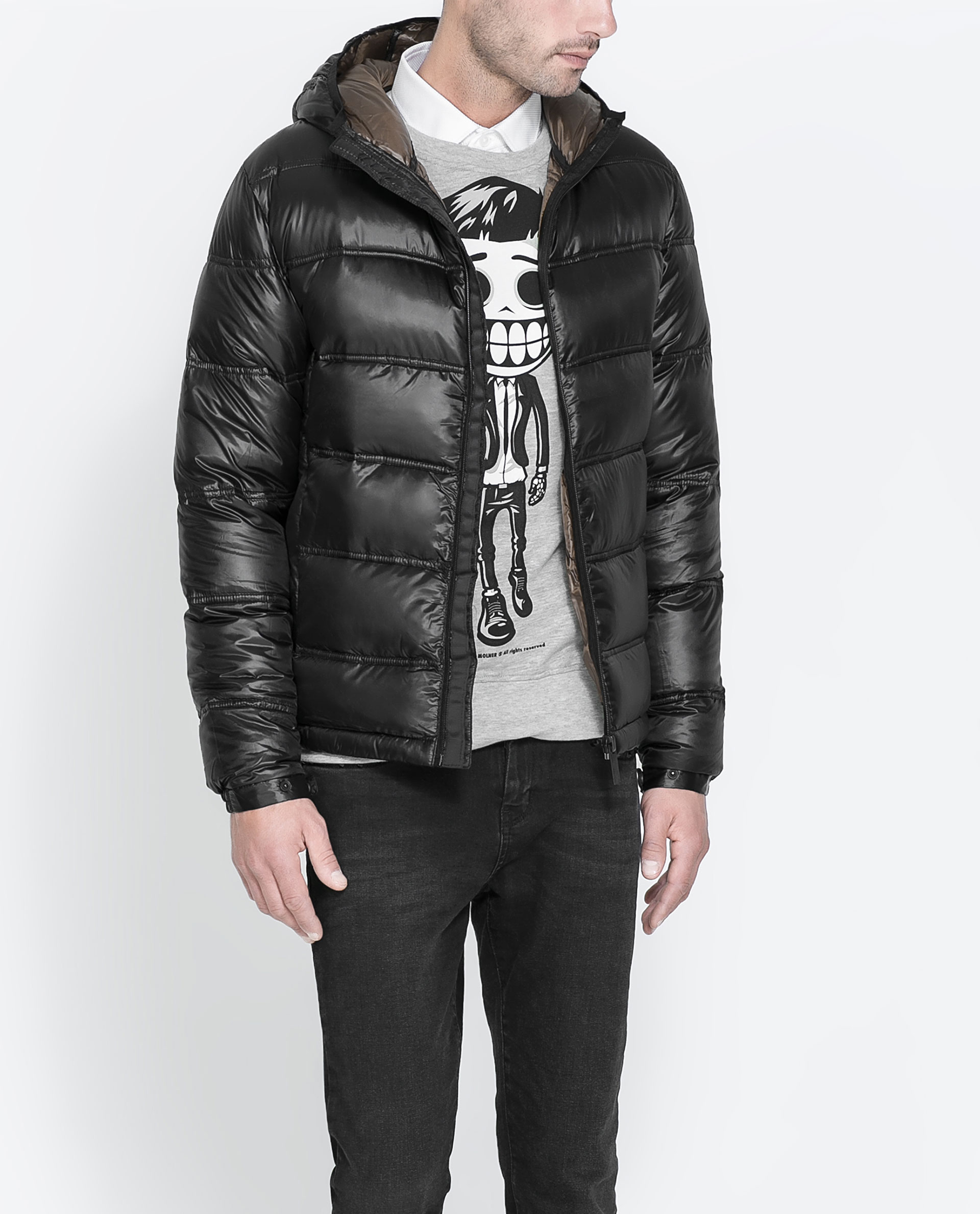  Zara  Quilted Jacket  in Black for Men Lyst