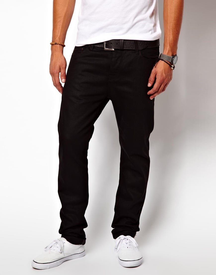 relaxed fit mens black jeans