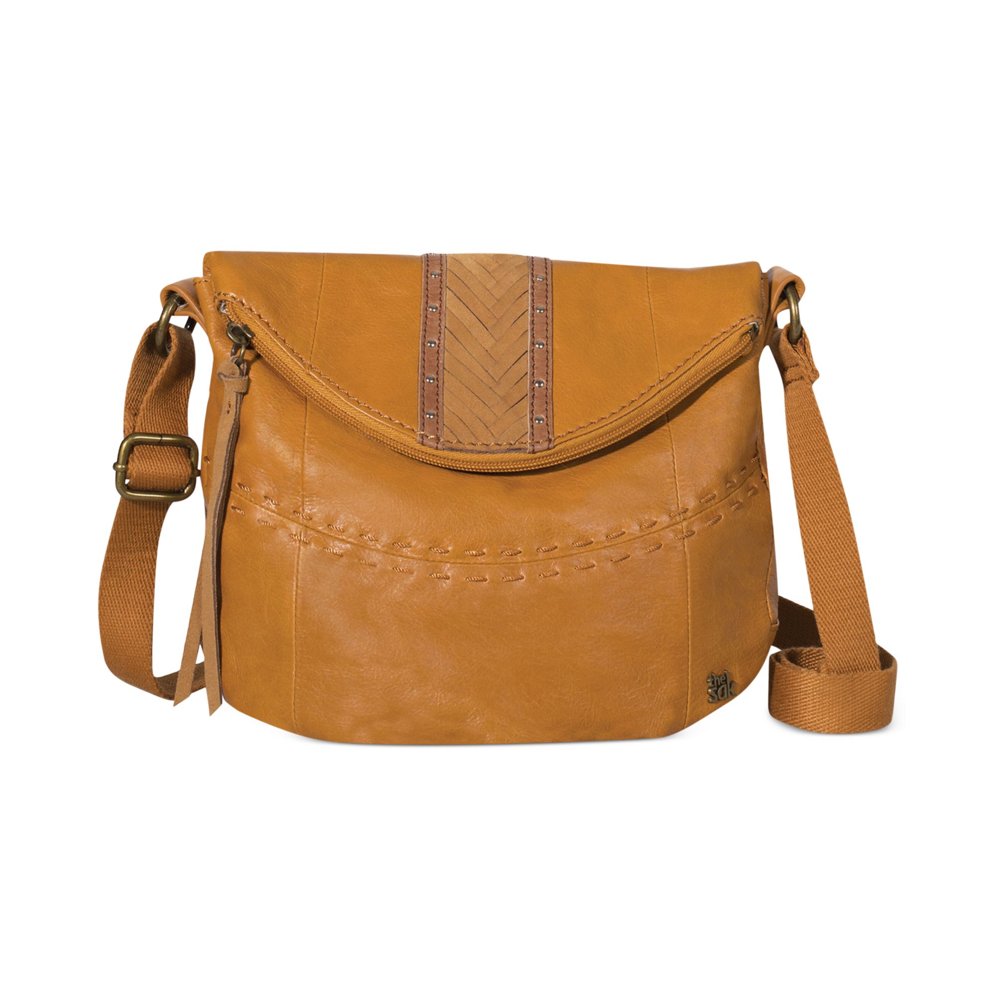 The Sak Deena Leather Flap Crossbody in Brown (Braided) | Lyst