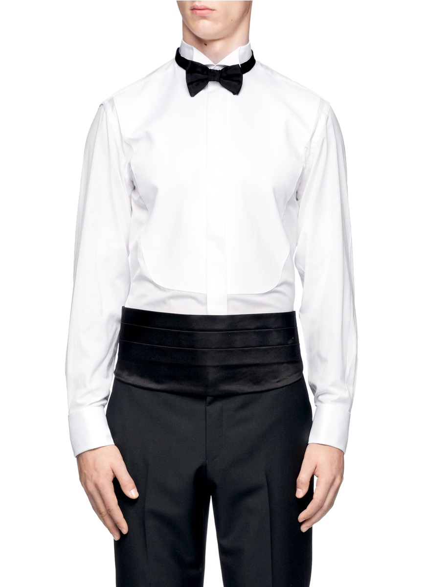 Armani Silk Cummerbund Bow Tie Set in Black for Men | Lyst