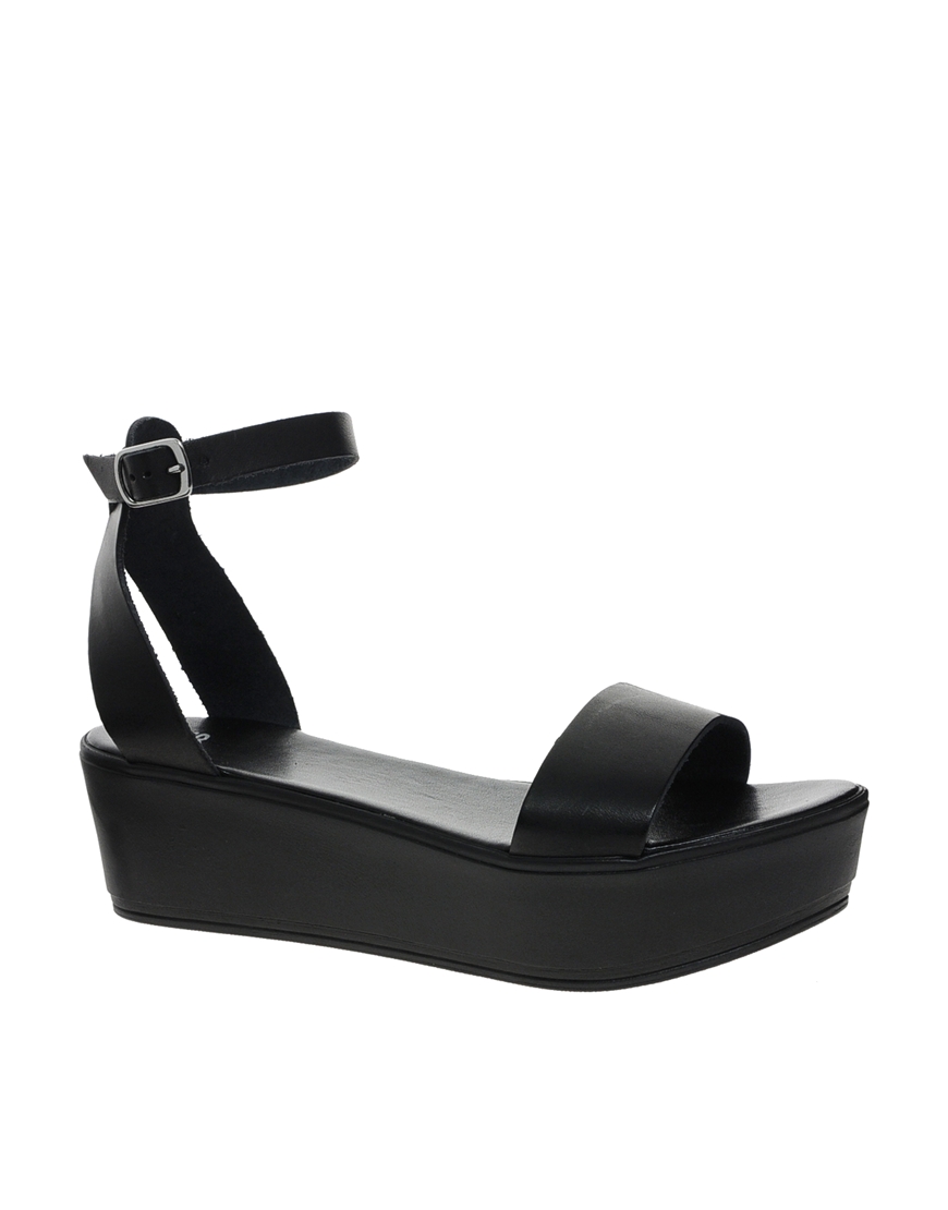 Lyst - Asos Asos Jump Flatform Sandals in Black