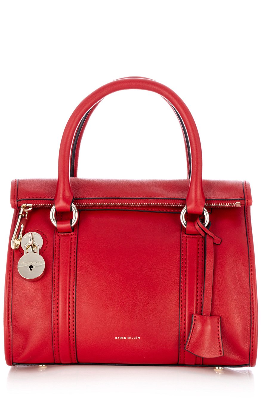 Karen Millen Colored Leather Mini Box Bag in Red | Lyst