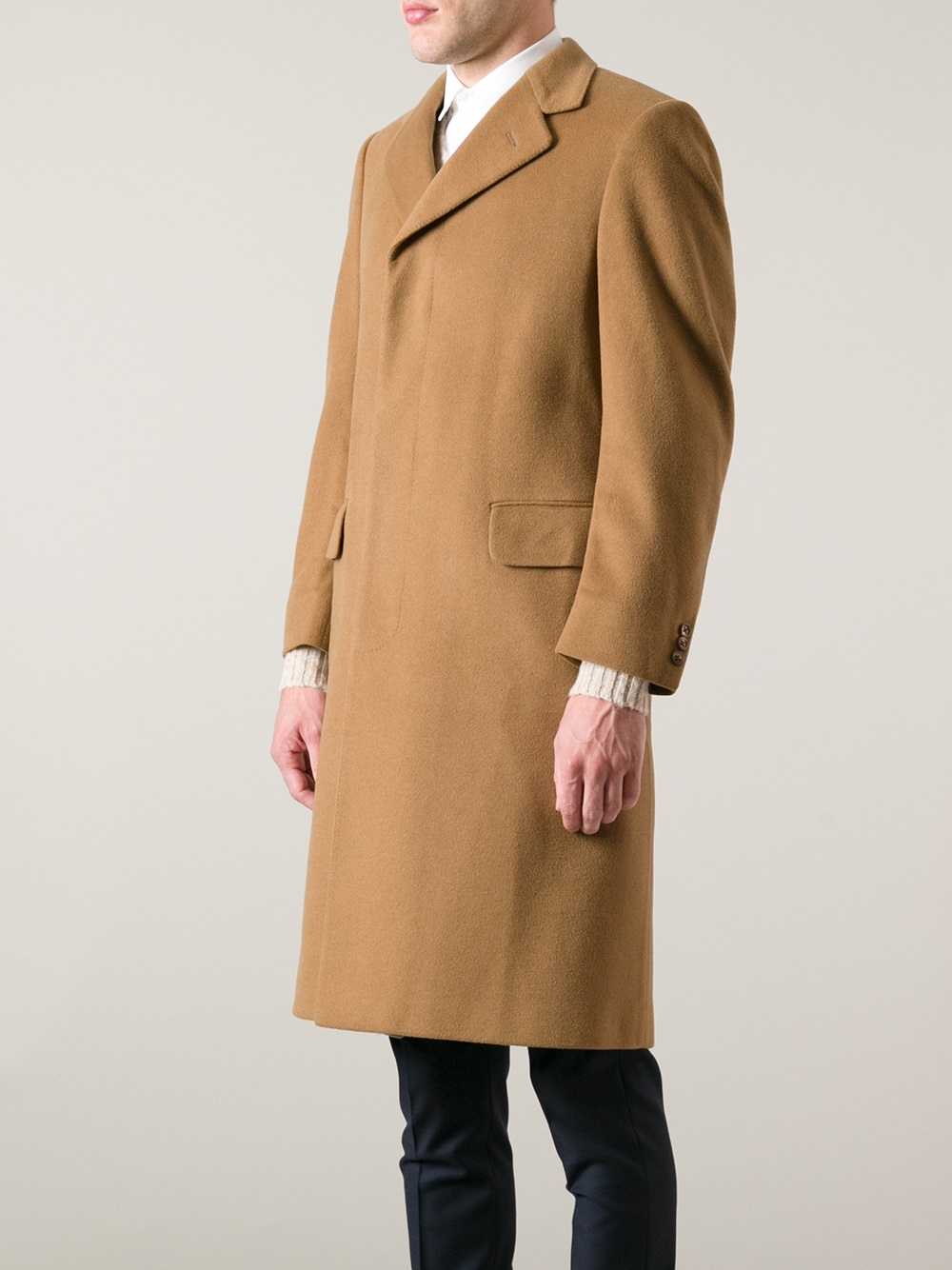 Lyst - Aquascutum Cashmere and Wool Coat in Brown for Men