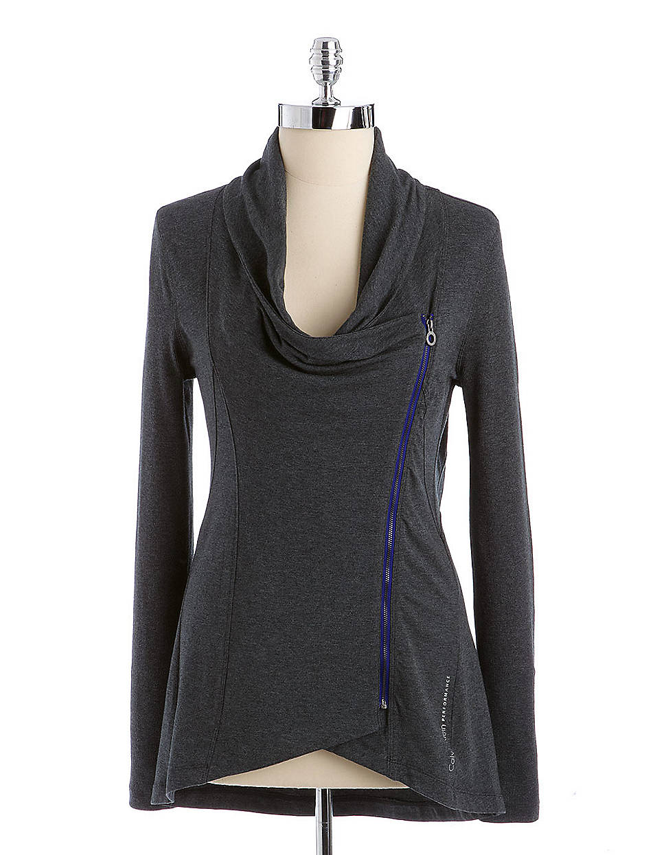 Lyst - Calvin Klein Asymmetrical Frontzip Jacket in Gray