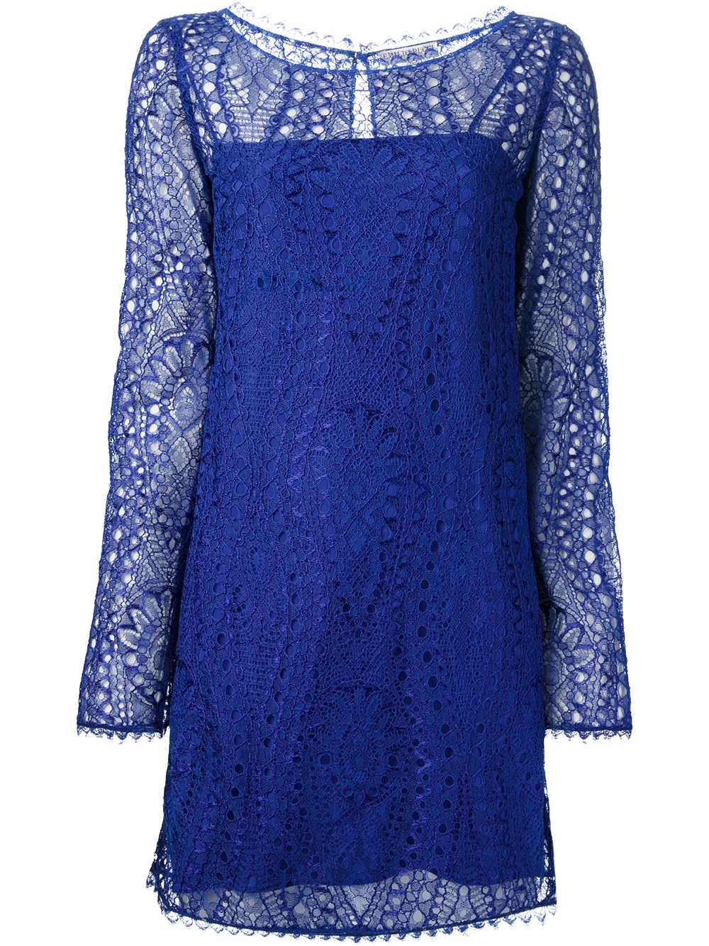 Lyst - Emilio Pucci Lace Overlay Dress in Blue