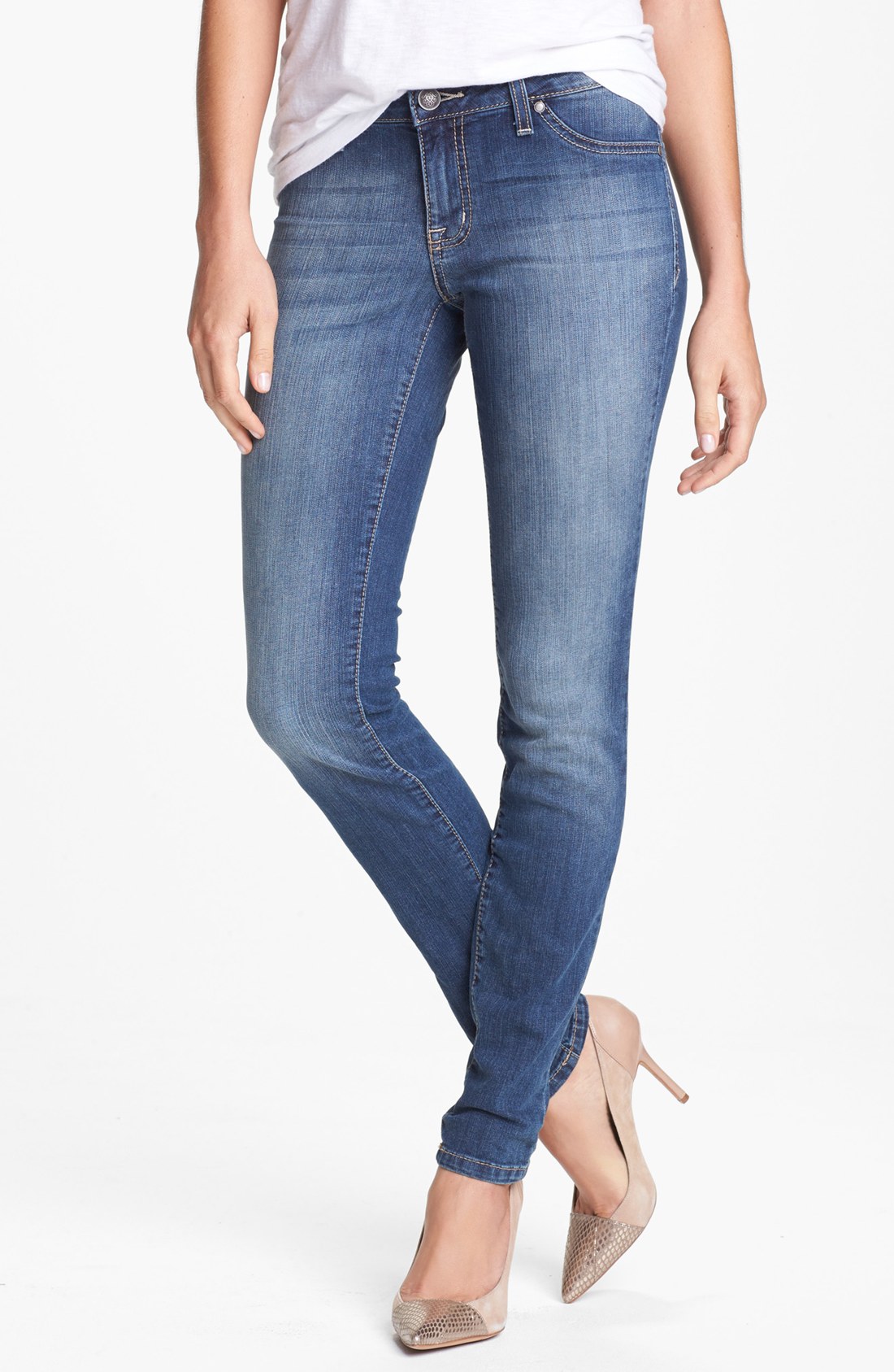 Jessica Simpson Kiss Me Deconstructed Skinny Jeans in Blue (Dodge) | Lyst