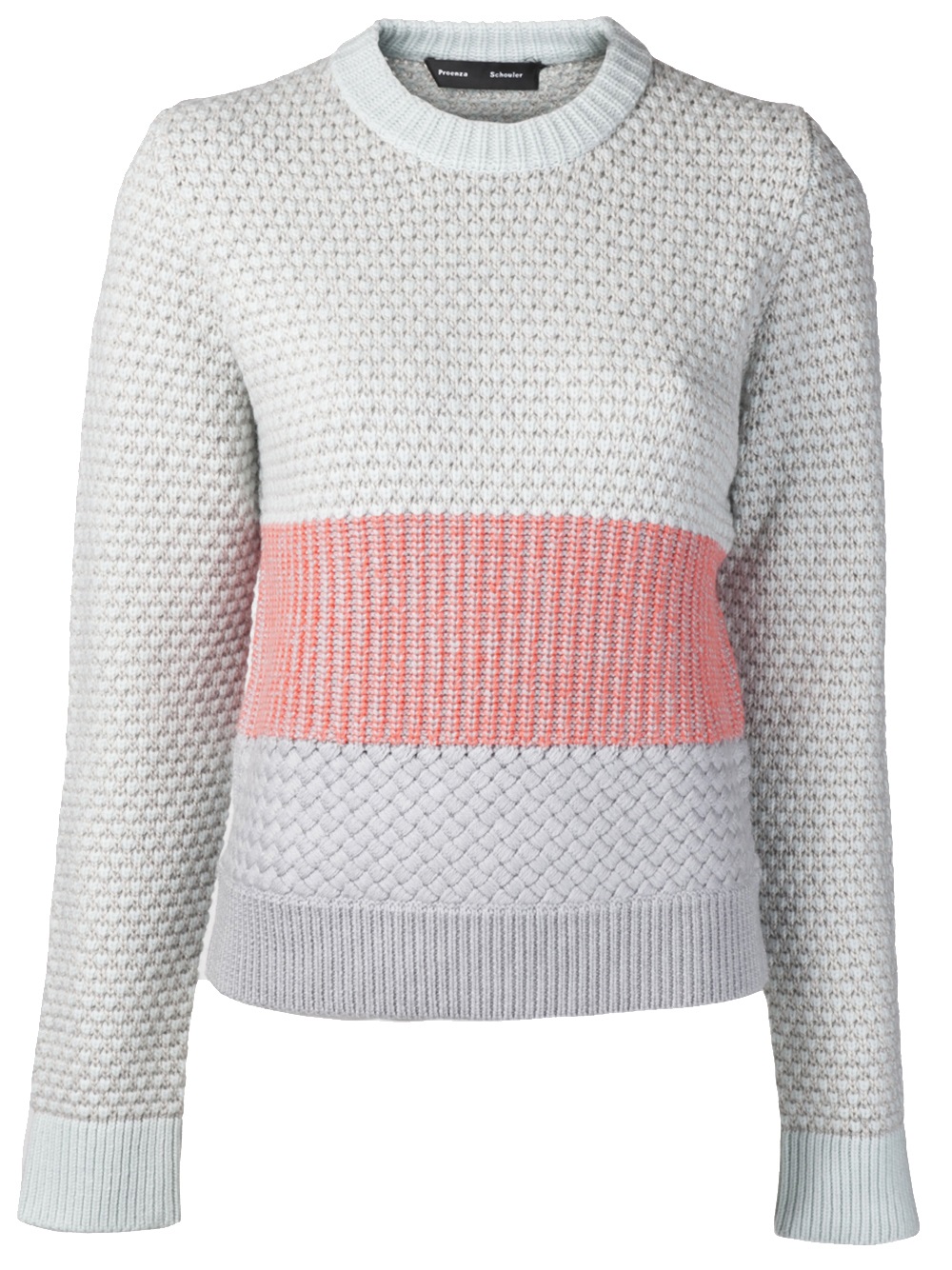 Lyst - Proenza Schouler Colorblock Knit Pullover in White