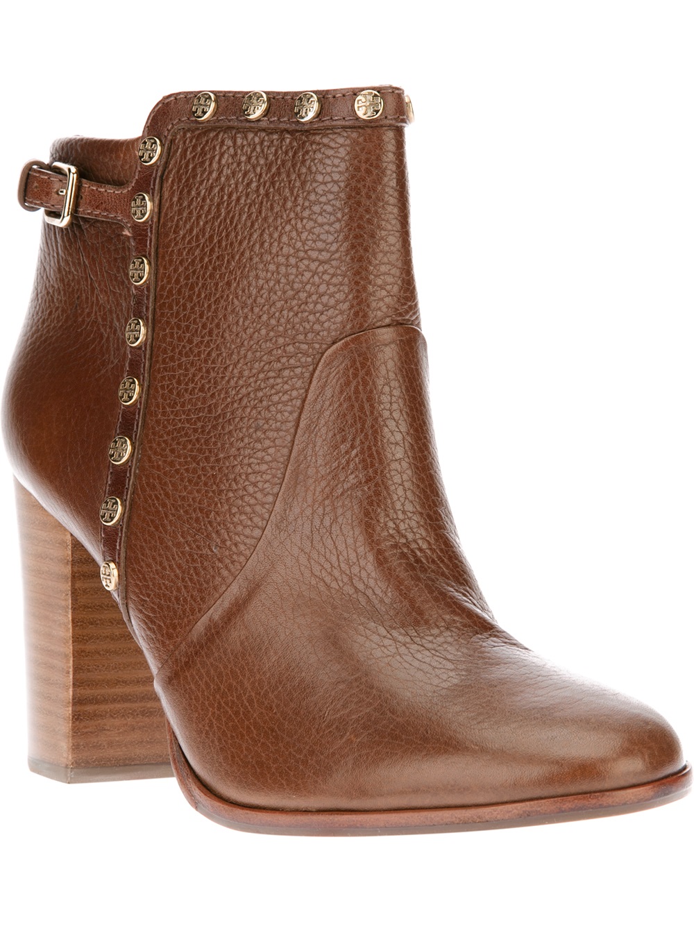 Lyst - Tory Burch Studded Ankle Boot in Brown