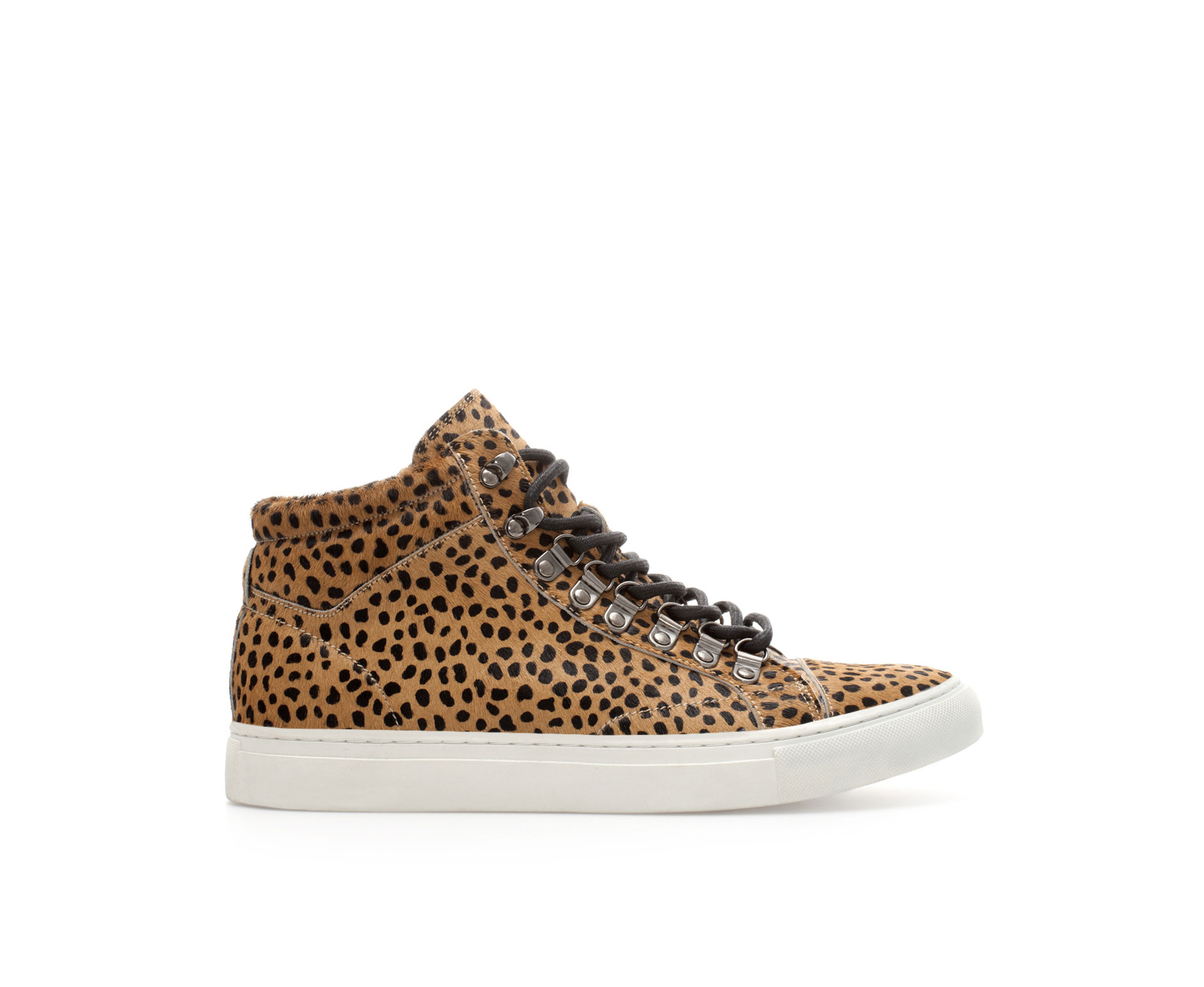 Zara Leopard Print Ankle Sneakers in Brown for Men (Leopard) | Lyst