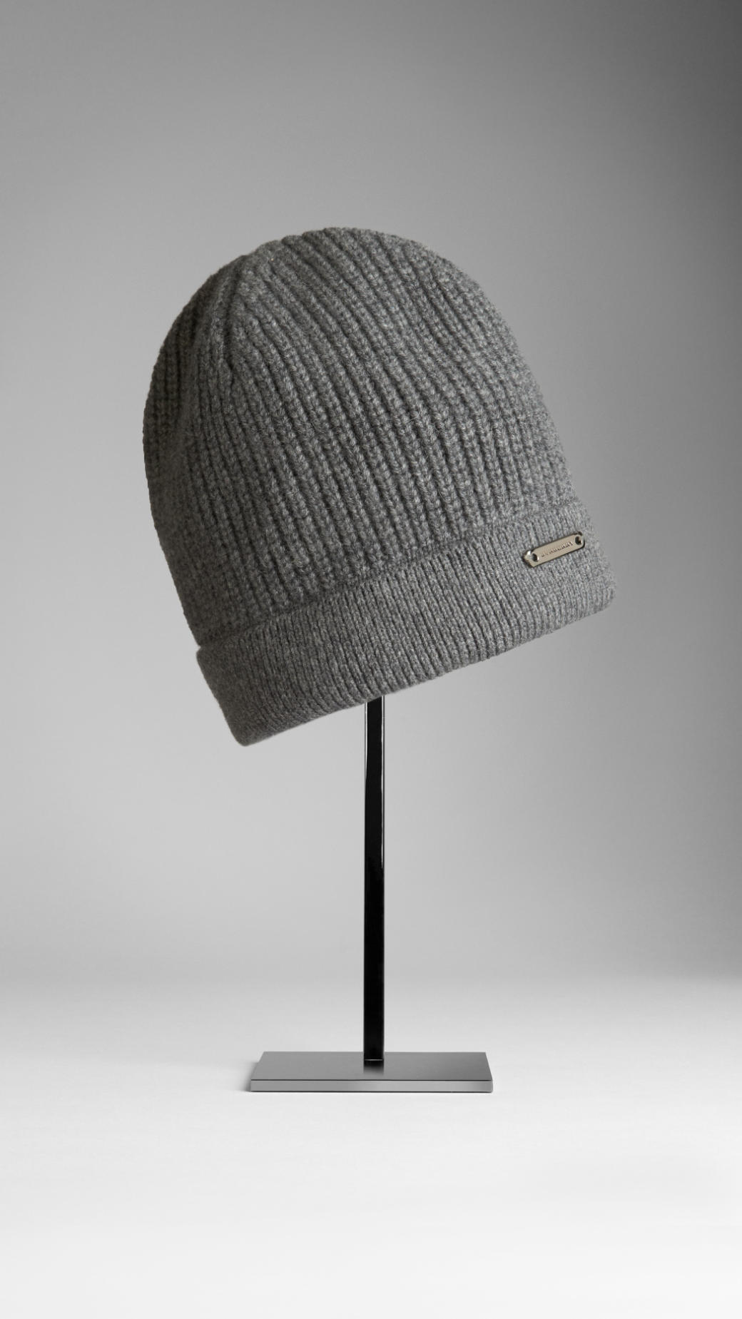 Burberry Cashmere Blend Waffle Knit Beanie Mid Grey in Gray for Men