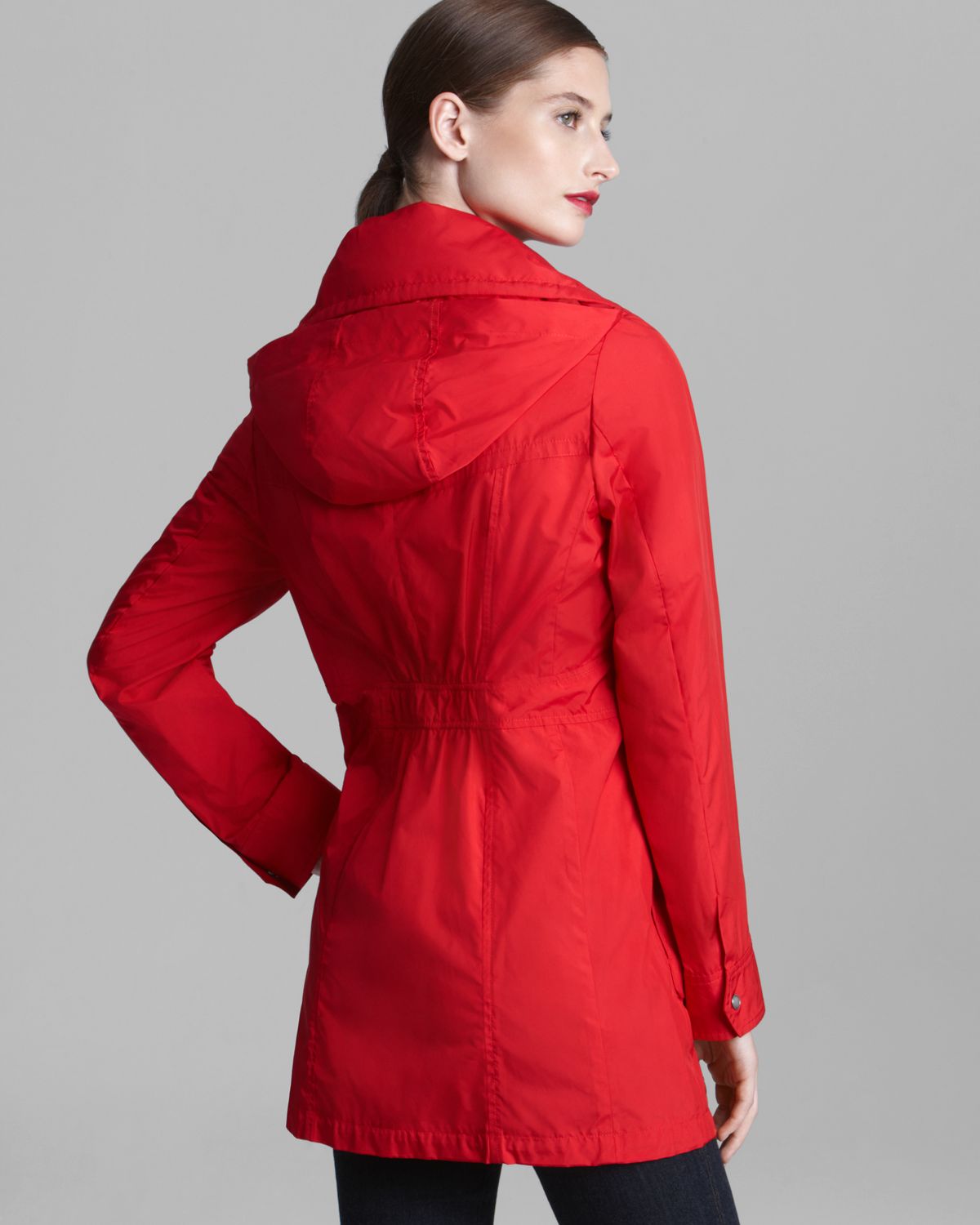 Lyst - Cole Haan Rain Coat Packable Hidden Hood in Red