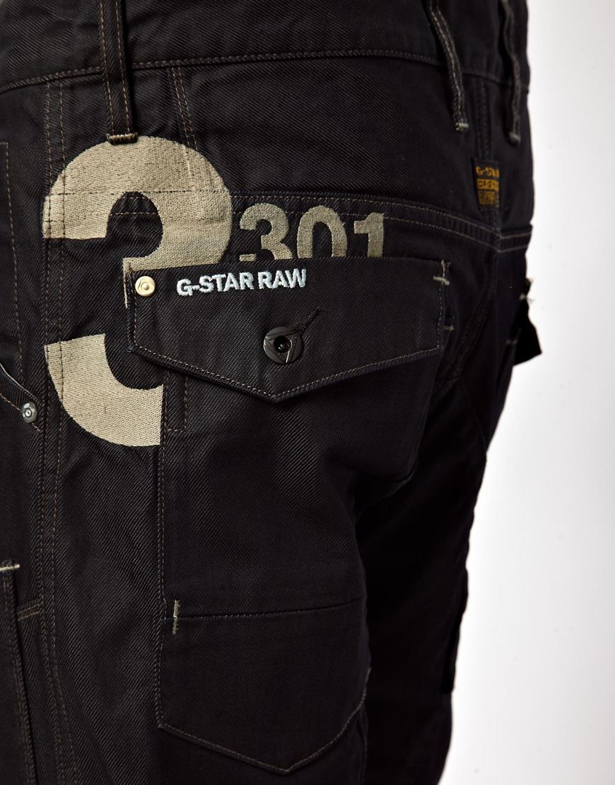 G-star raw Gstar Jeans Suspender Denim Raw in Black for Men | Lyst