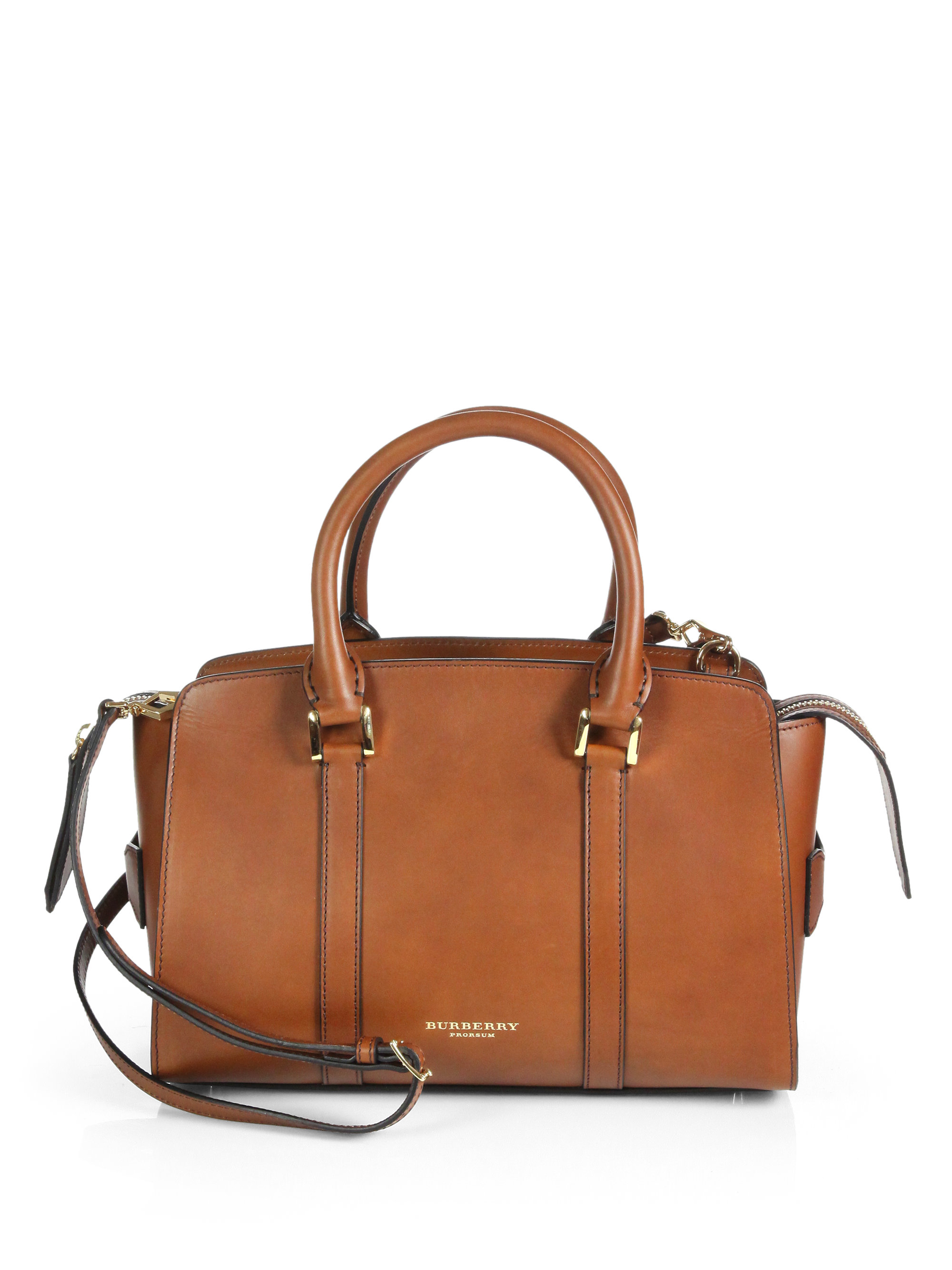 Lyst Burberry Prorsum Welney Sartorial Leather Bowling Bag In Brown Gallery