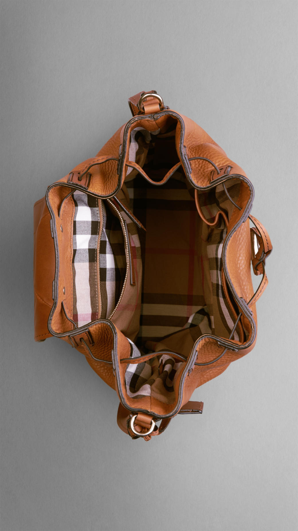 Lyst Burberry Medium Grainy Leather Hobo Bag in Brown