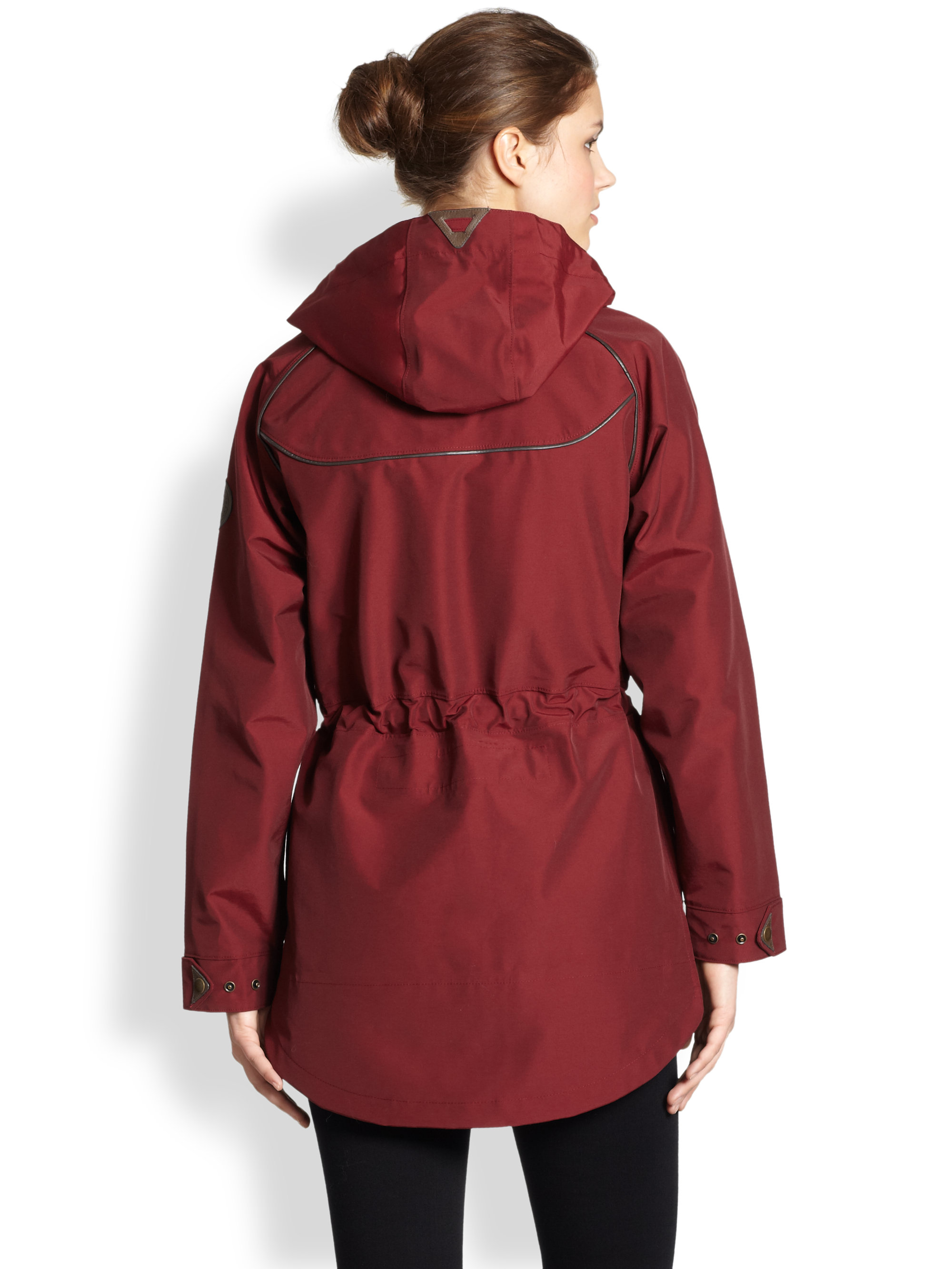 Canada goose Mirabel Leathertrim Rain Jacket in Red | Lyst