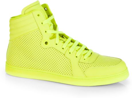 Gucci Coda Neon Hightop Sneakers in Yellow for Men (NEON YELLOW) | Lyst