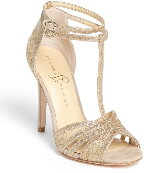 Ivanka Trump Haizel Sandal in Gold (Natural) | Lyst