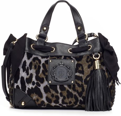 Juicy Couture Animal Print Velour Mini Day Dreamer Bag in Gray (Grey ...