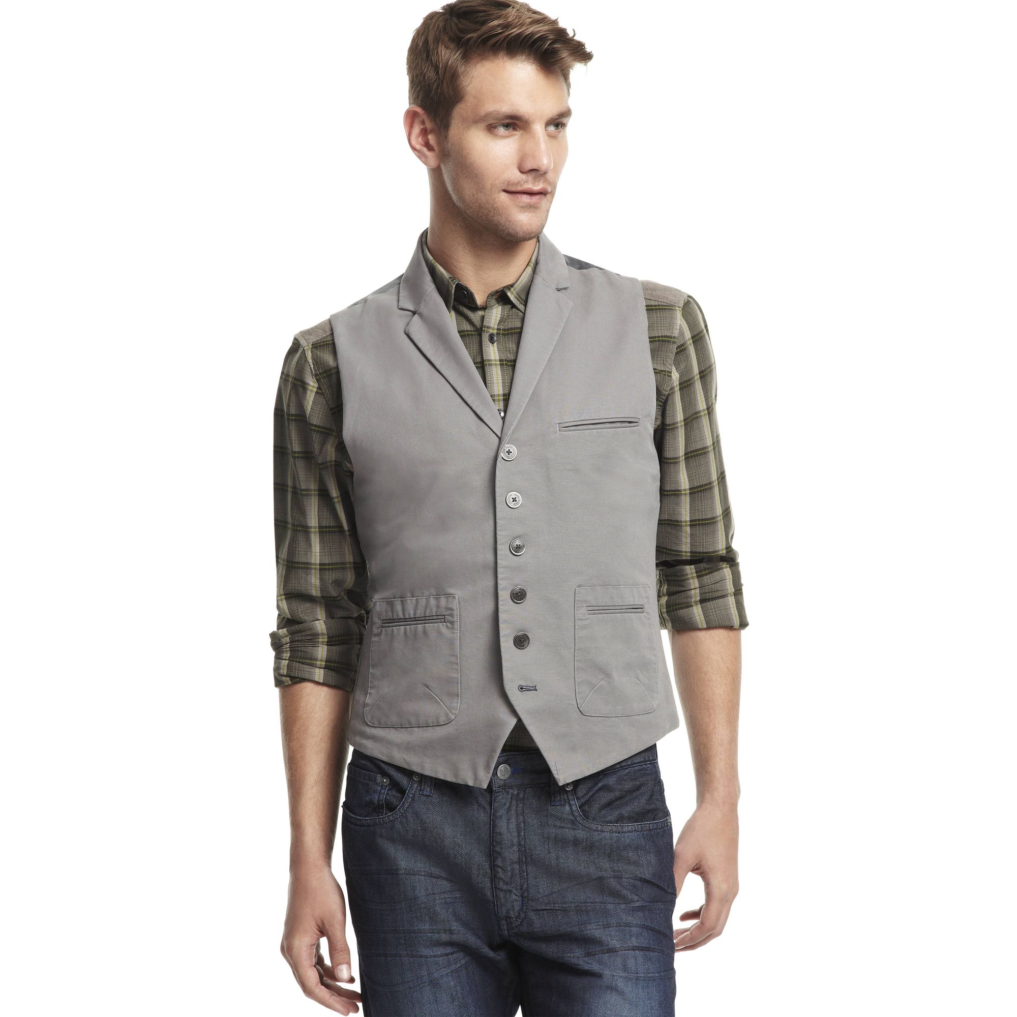 Lyst - Kenneth Cole Reaction Collar Vest in Gray for Men
