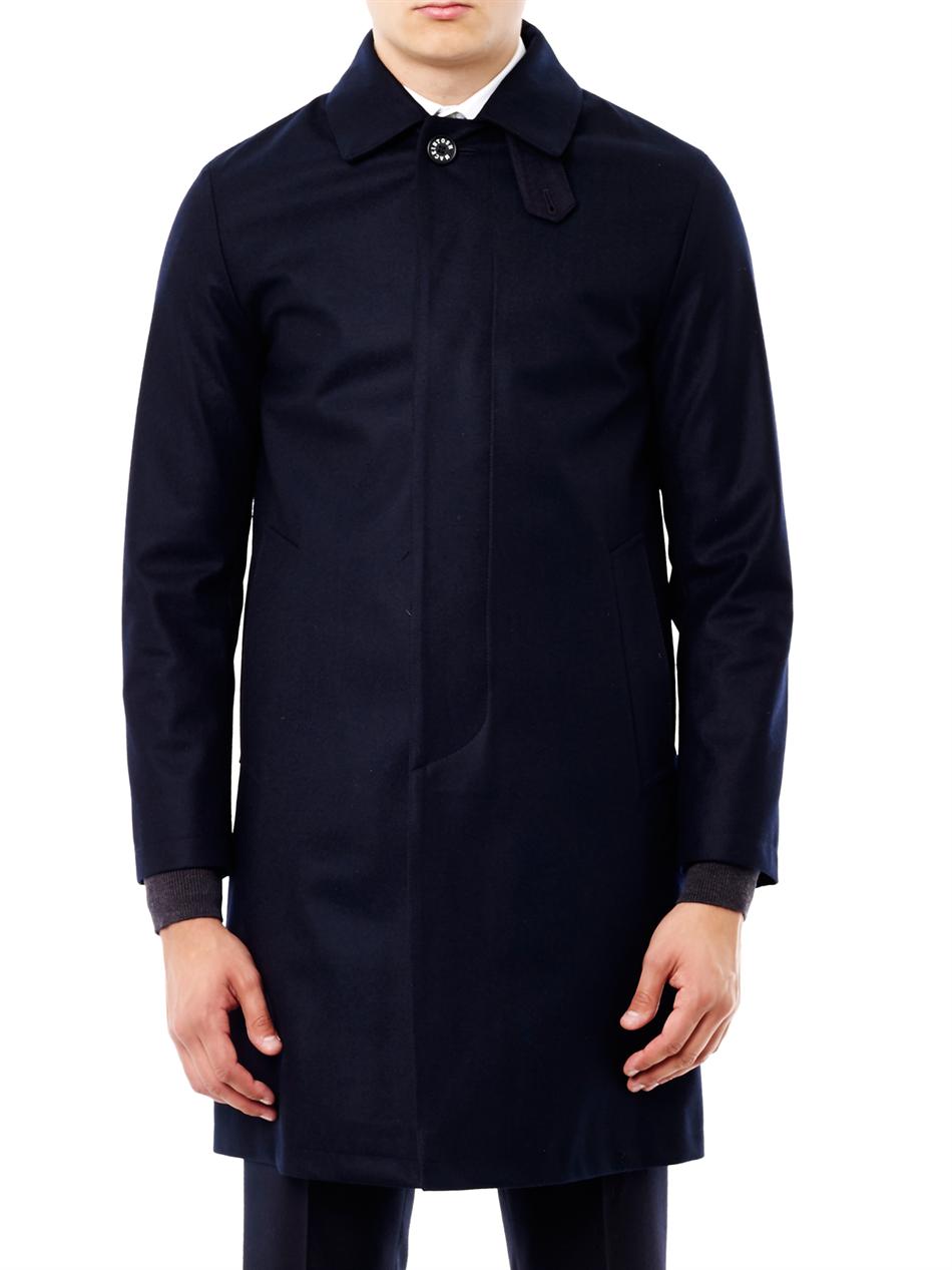 Mackintosh Dunkeld Wool Coat in Blue for Men | Lyst