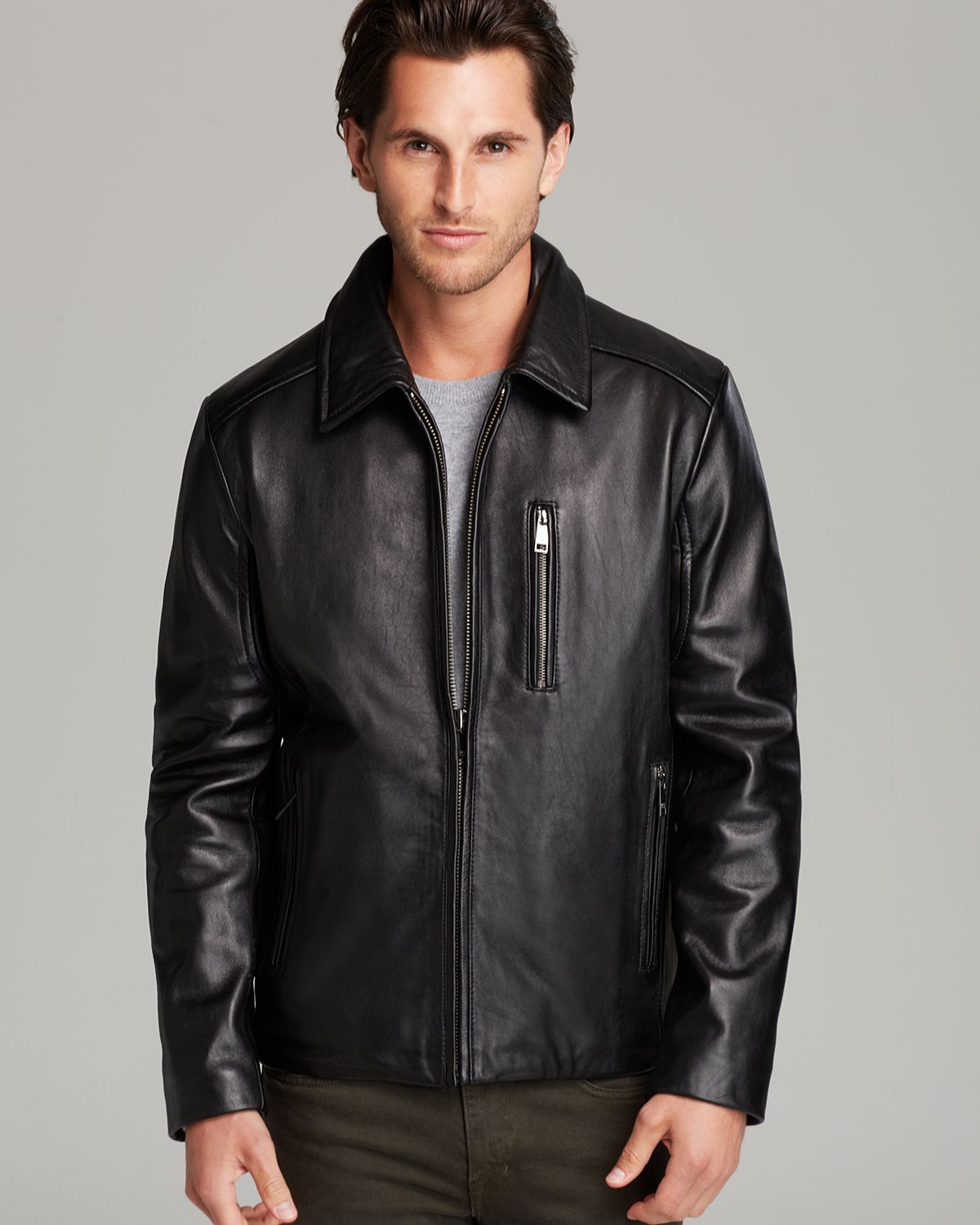Marc new york Sherlock Smooth Leather Jacket in Black for Men | Lyst