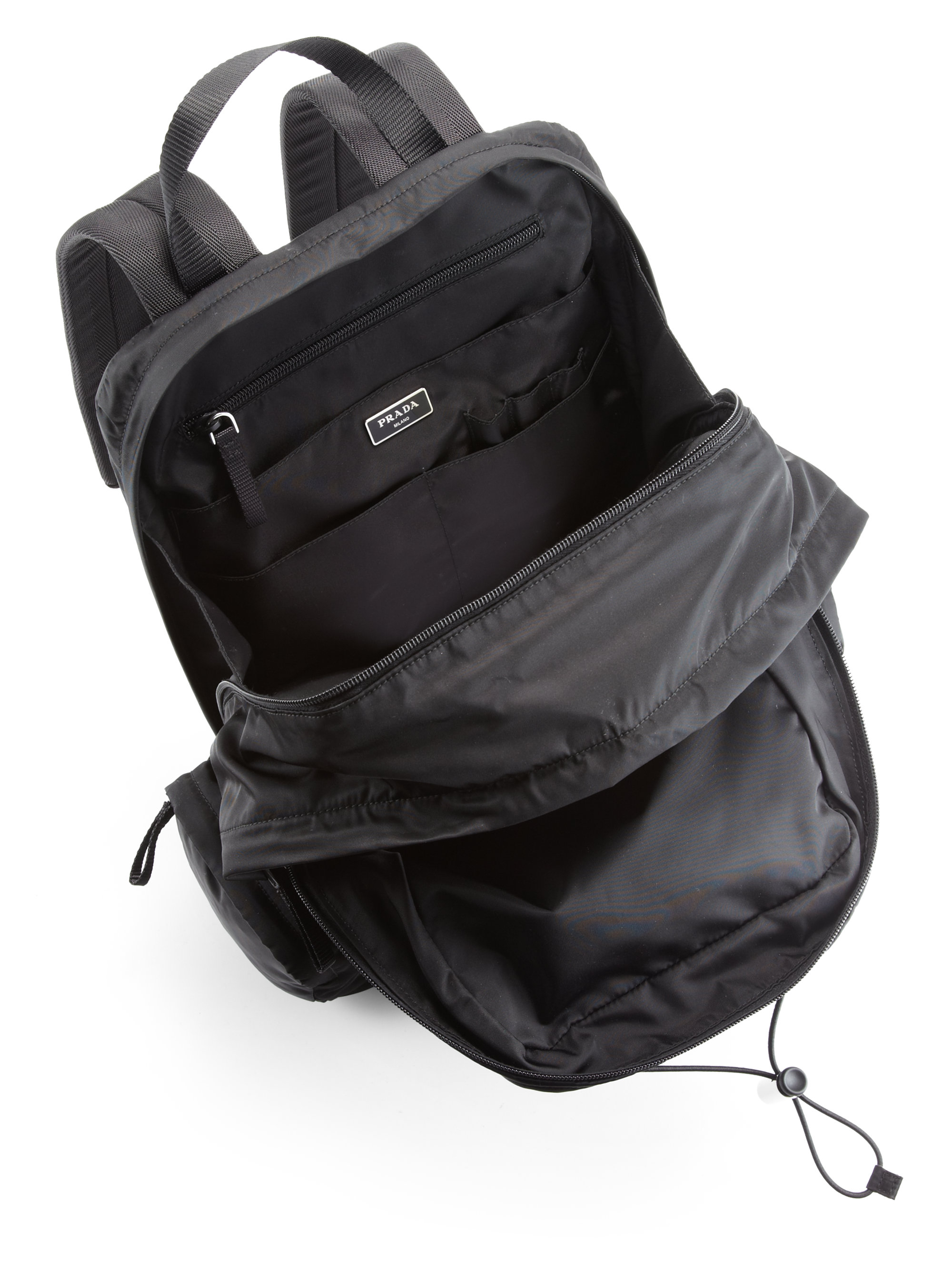 prada classic black backpack  