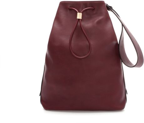 Zara Wide Handle Bucket Bag in Purple (Burgundy) | Lyst