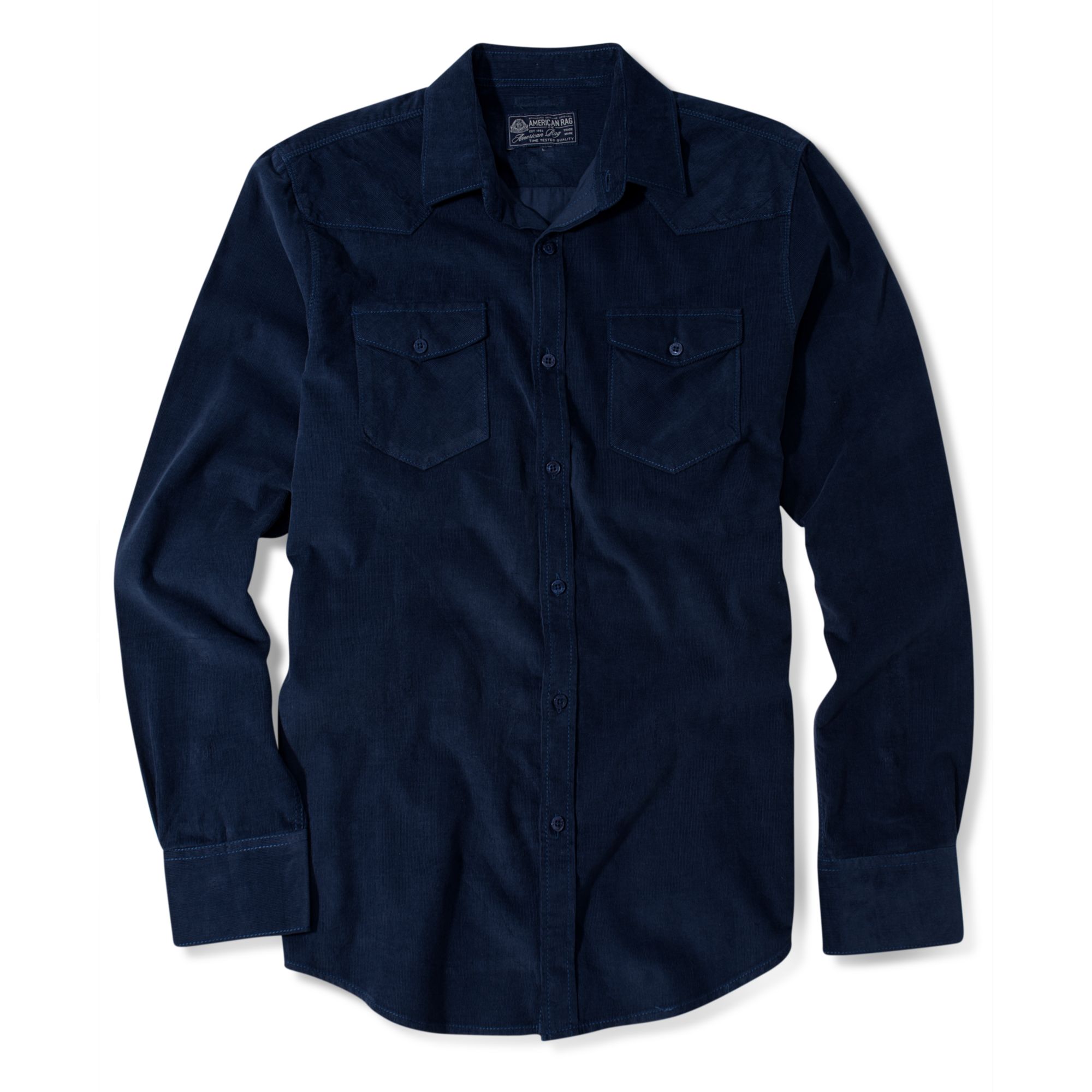 Lyst - American Rag Western Corduroy Long Sleeve Shirt in Blue for Men
