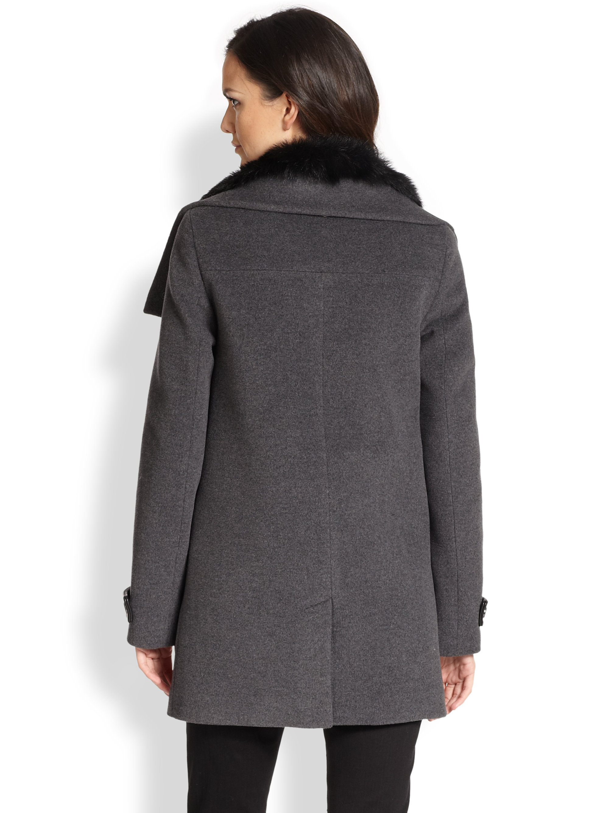 Lyst - Mackage Joy Furcollared Coat in Gray