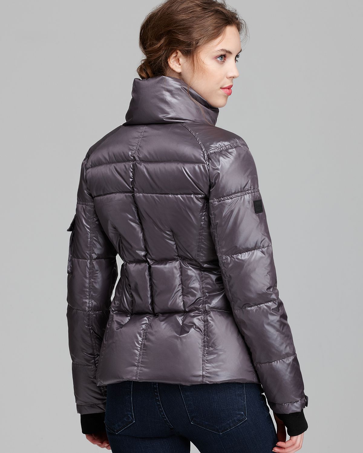 Lyst - Sam. Freestyle Down Coat with Stand Collar in Gray