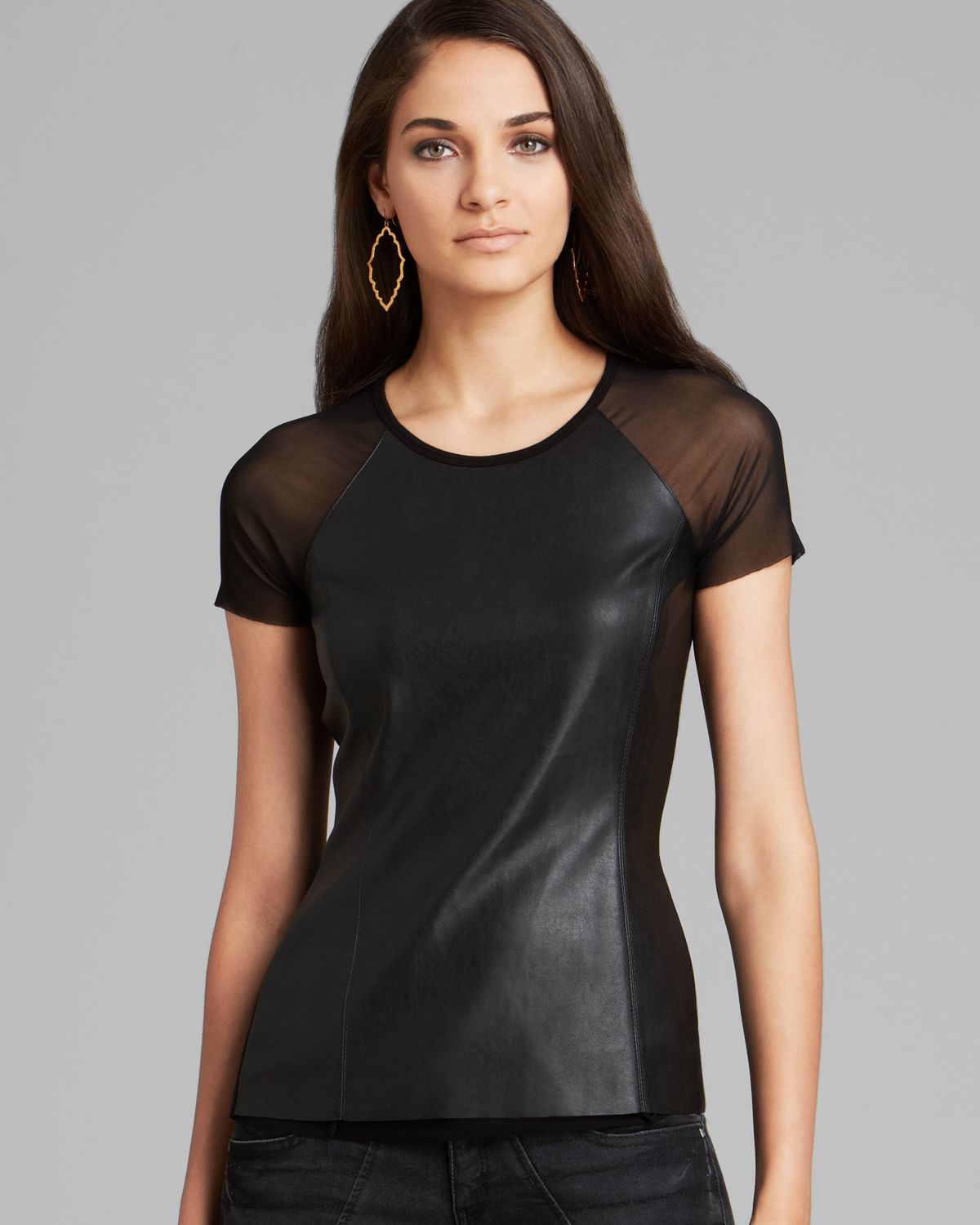 Lyst - Bailey 44 Top - Faux Leather in Black