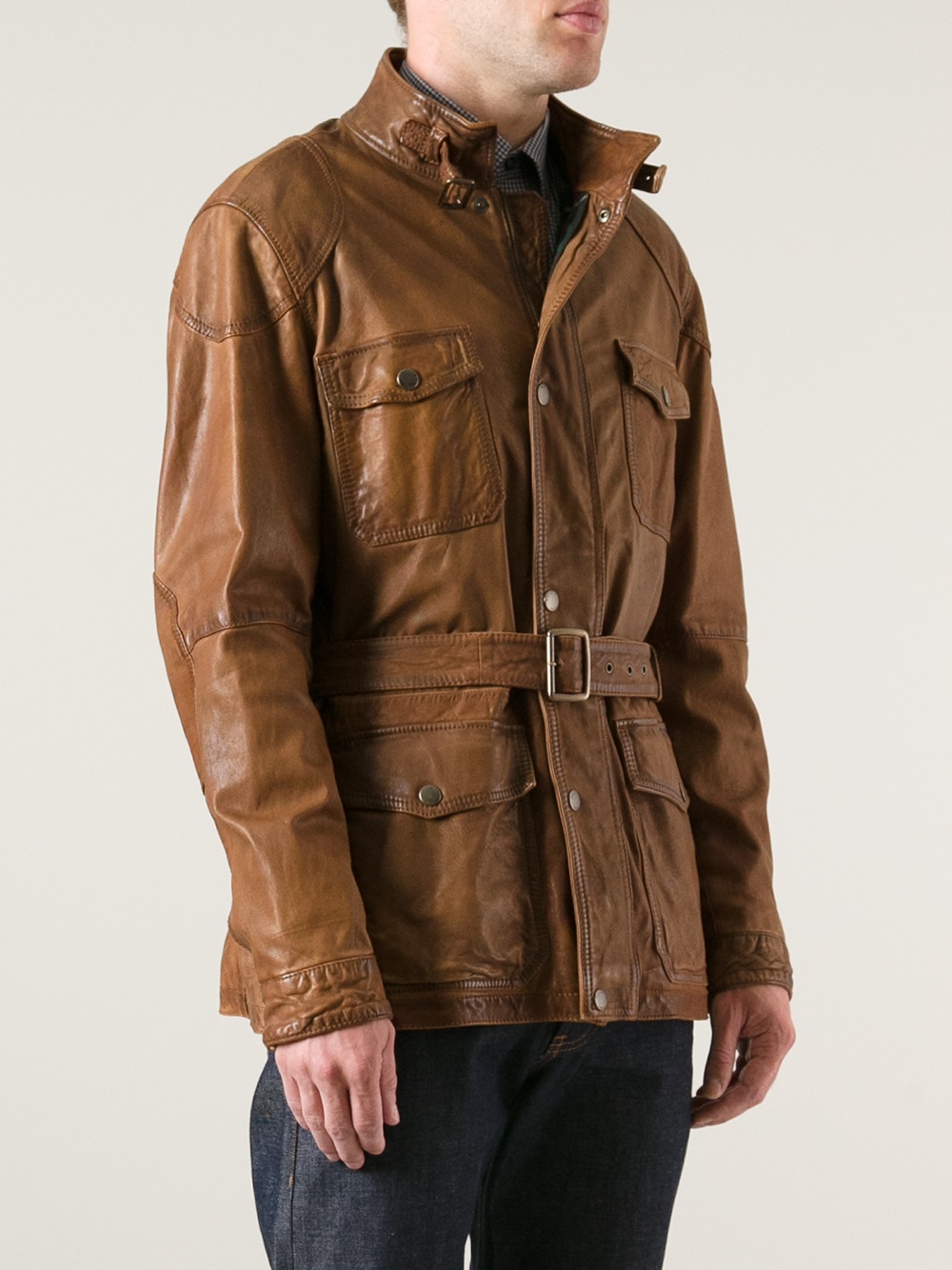 hackett leather jacket