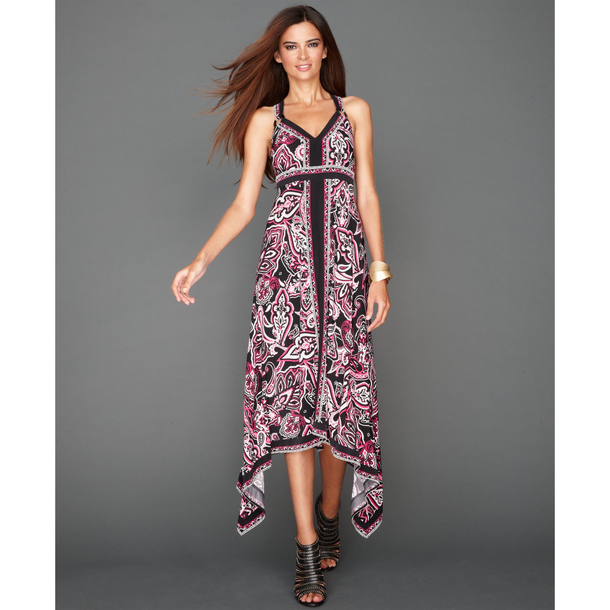Handkerchief Hem Maxi Dress