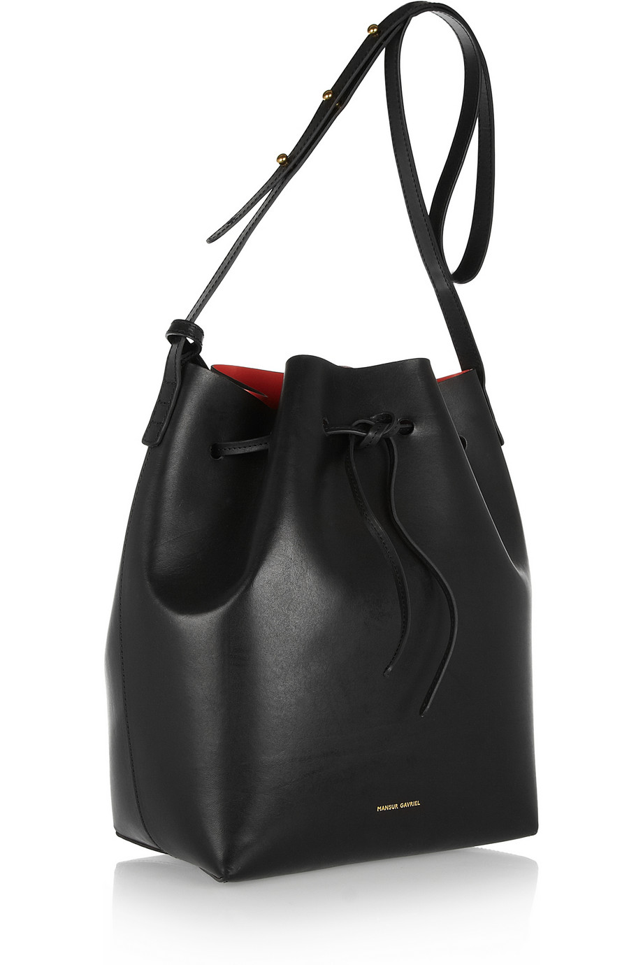 Lyst - Mansur Gavriel Leather Bucket Bag in Black