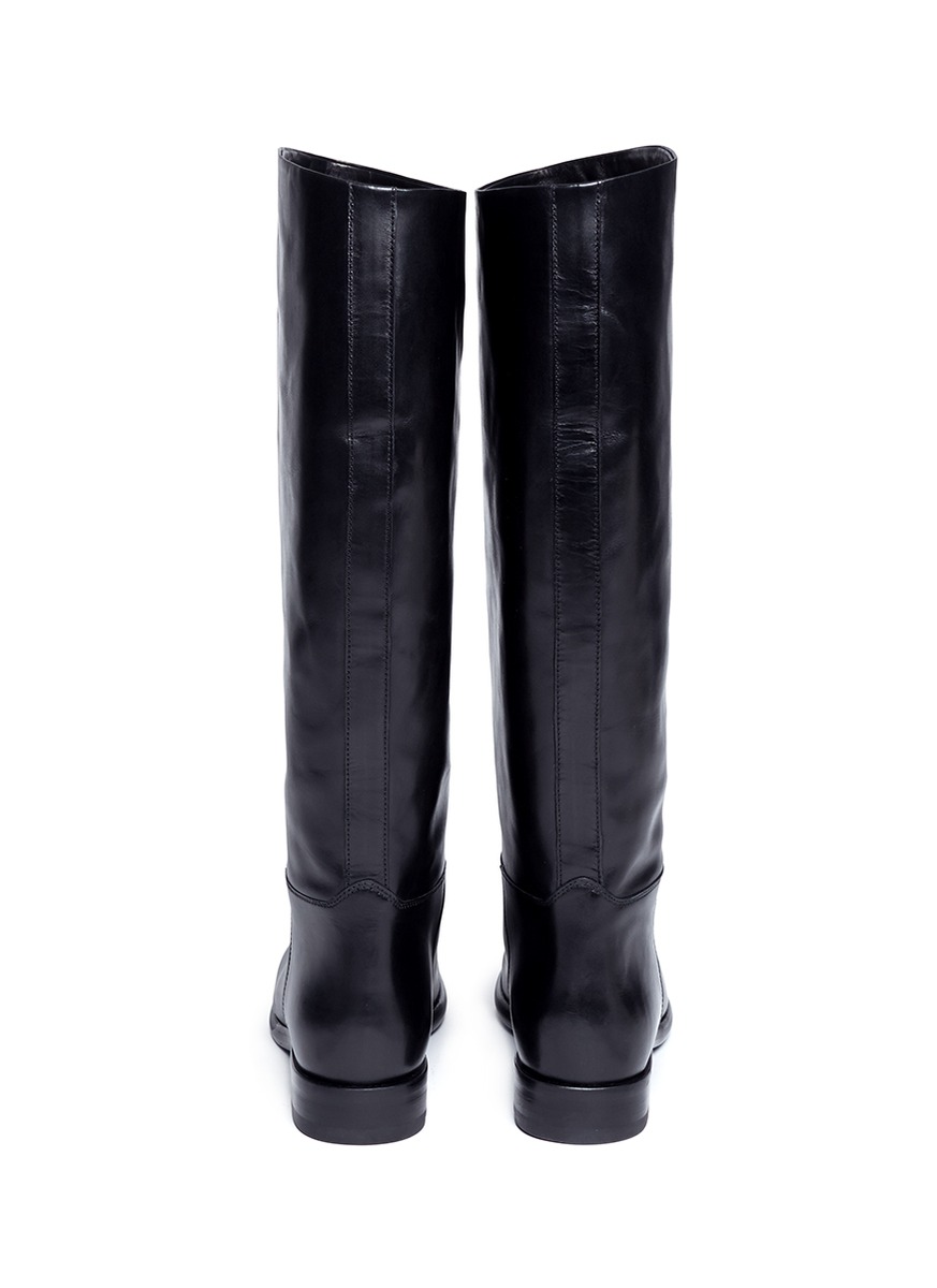 Lyst Marni Flat Riding Boots in Black