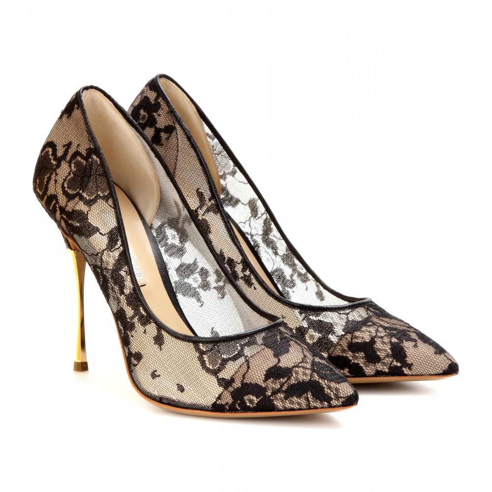 Lyst - Nicholas kirkwood Lace Pumps with Metallic Stiletto Heel in Natural