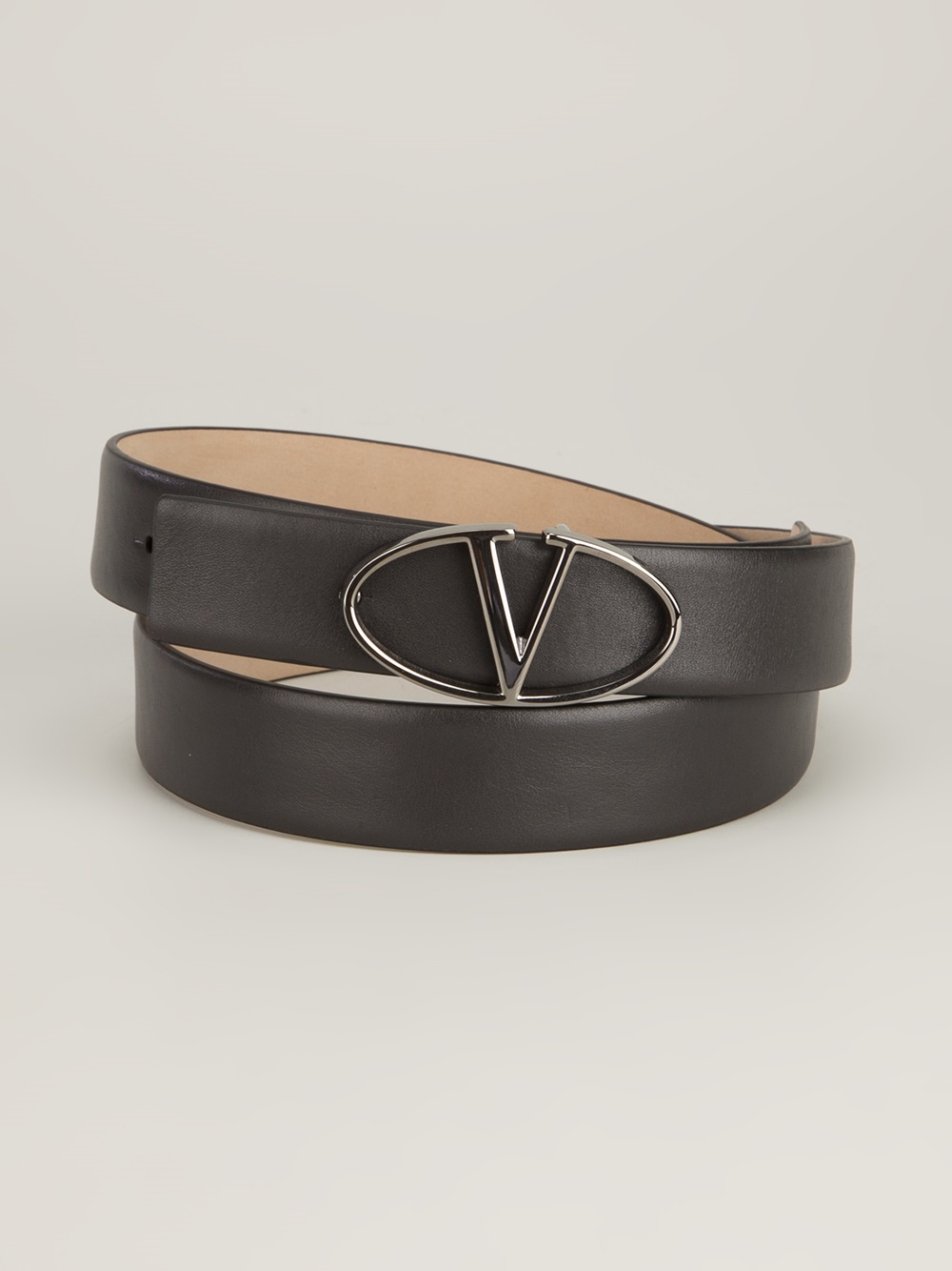 Valentino Leather Belt in Gray for Men | Lyst