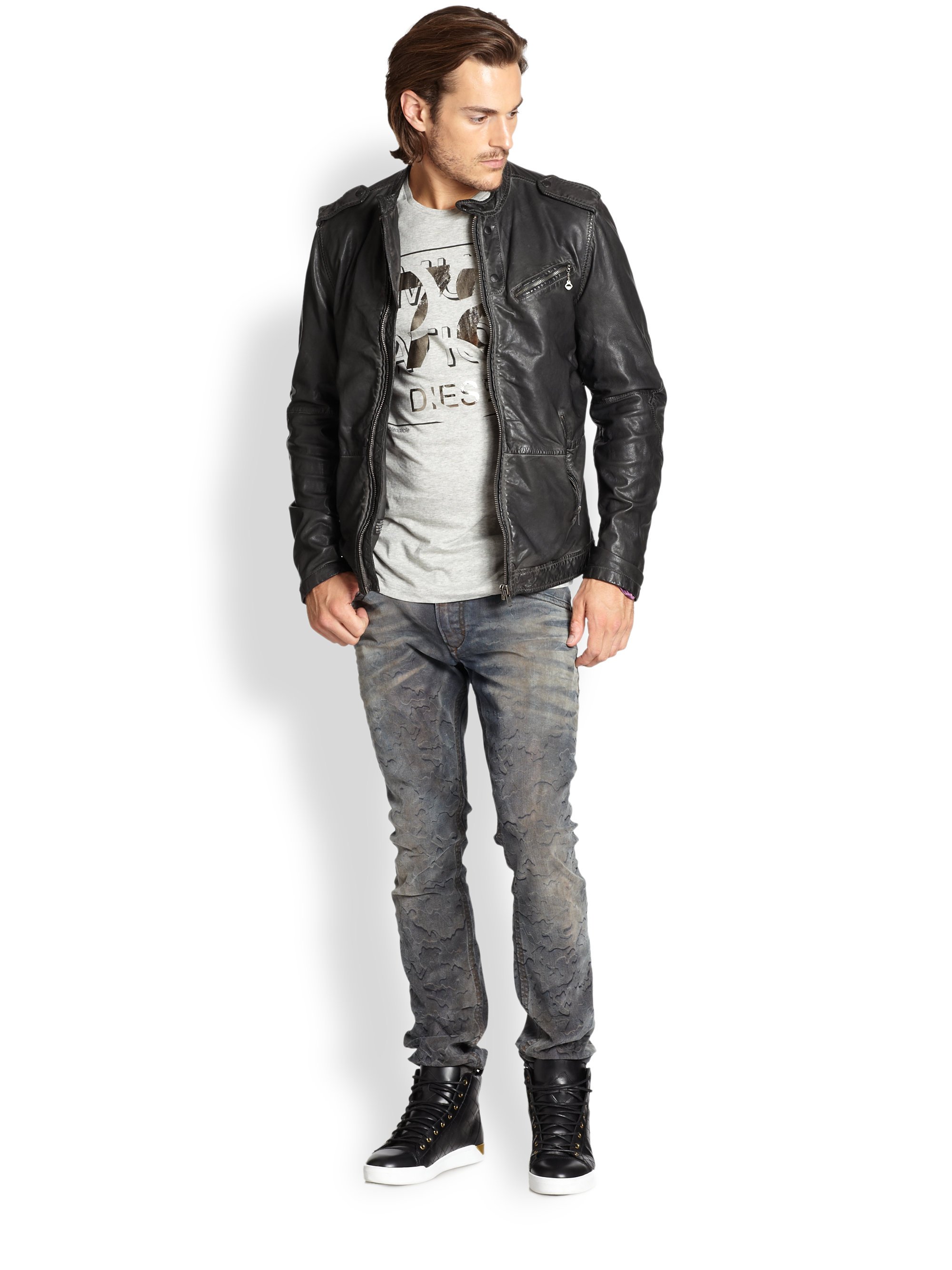 Lyst - Diesel Thavar Camouflage Jeans in Gray for Men