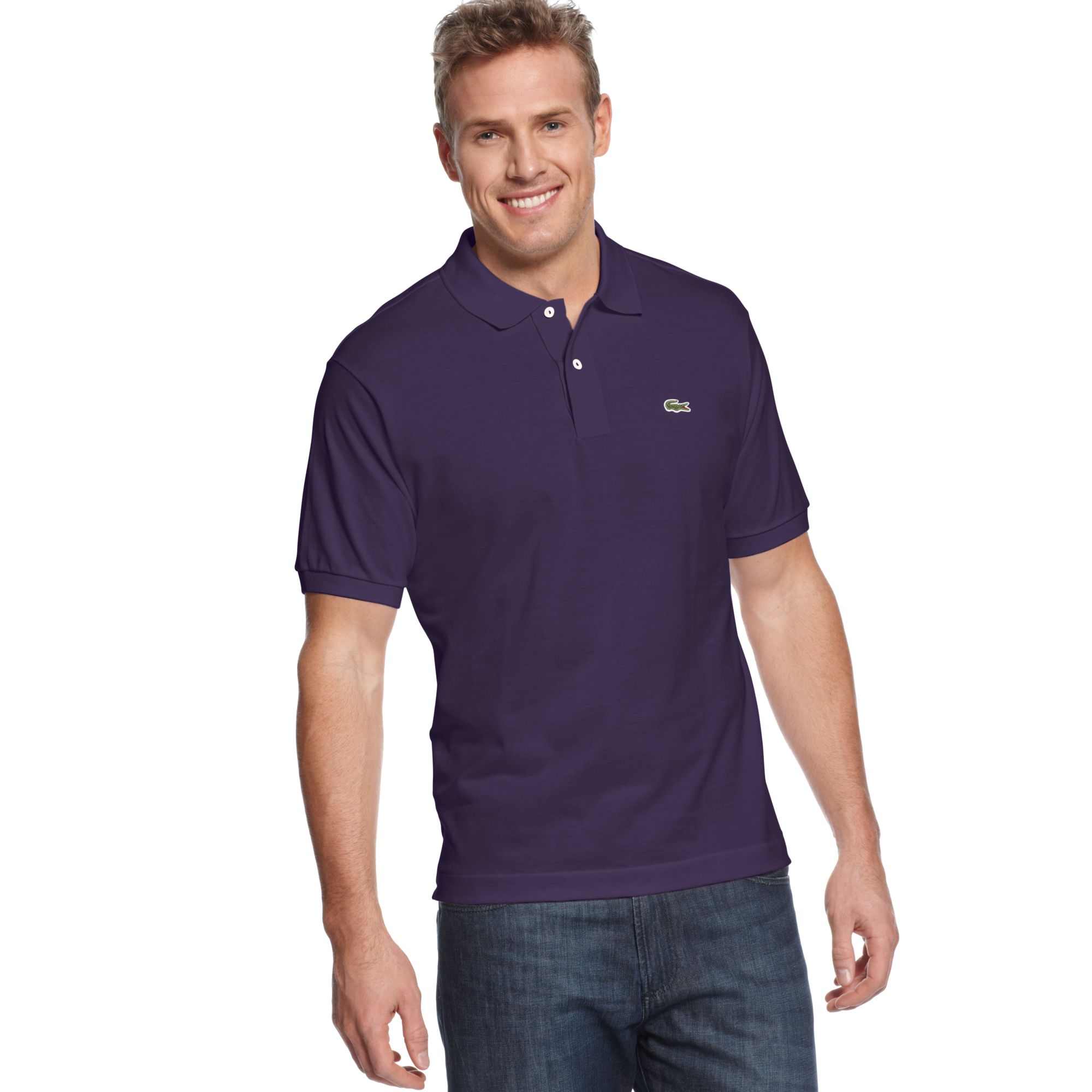 Lyst - Lacoste Classic Pique Polo Shirt in Purple for Men