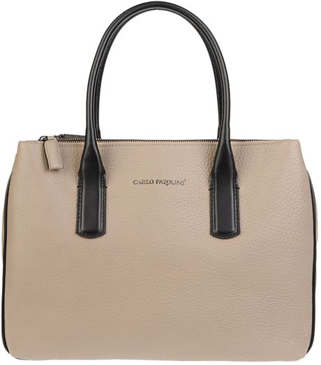 Carlo Pazolini Large Leather Bag in Beige | Lyst