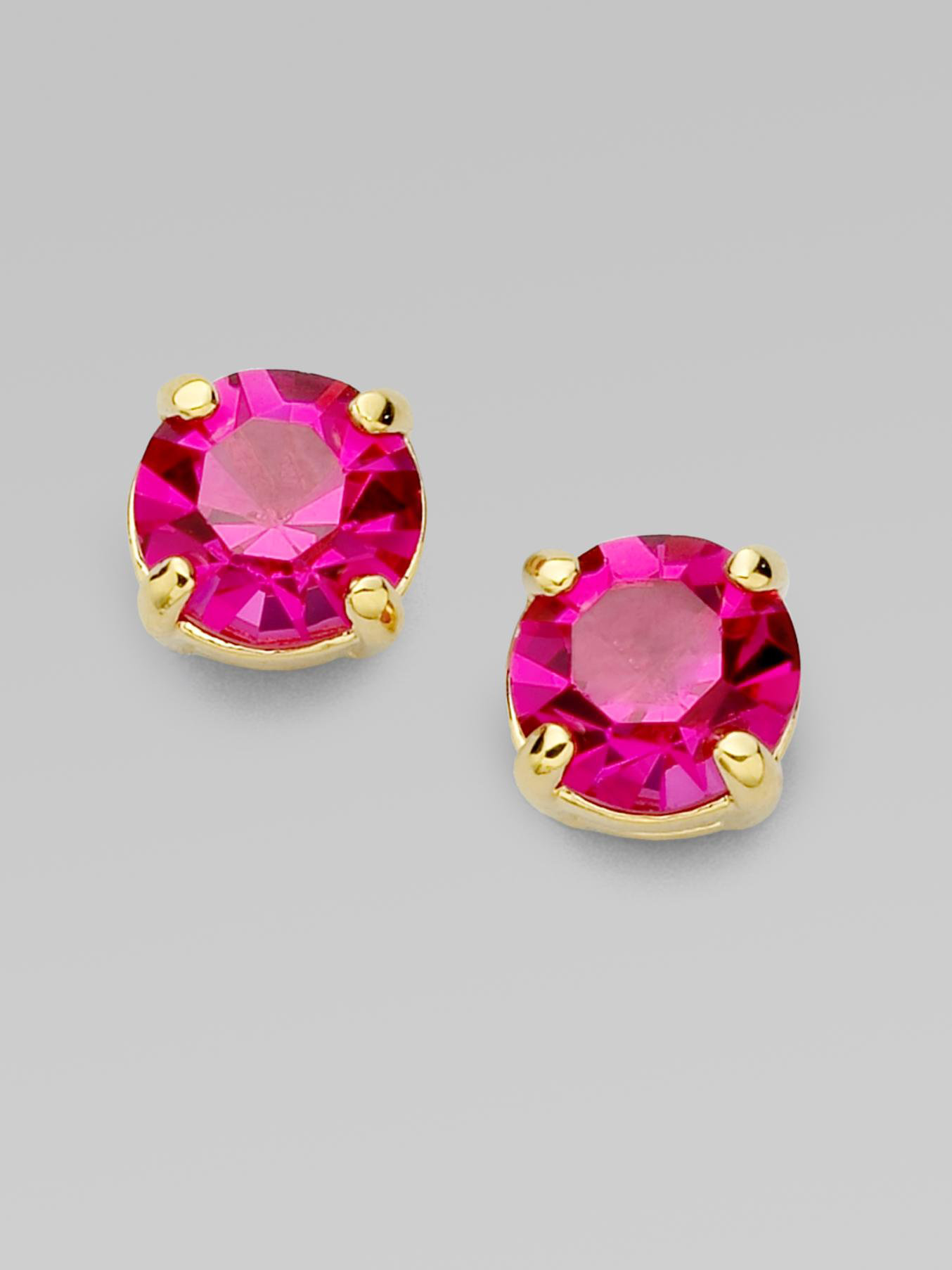 Lyst Kate Spade New York Faceted Round Stud Earrings In Pink Gallery