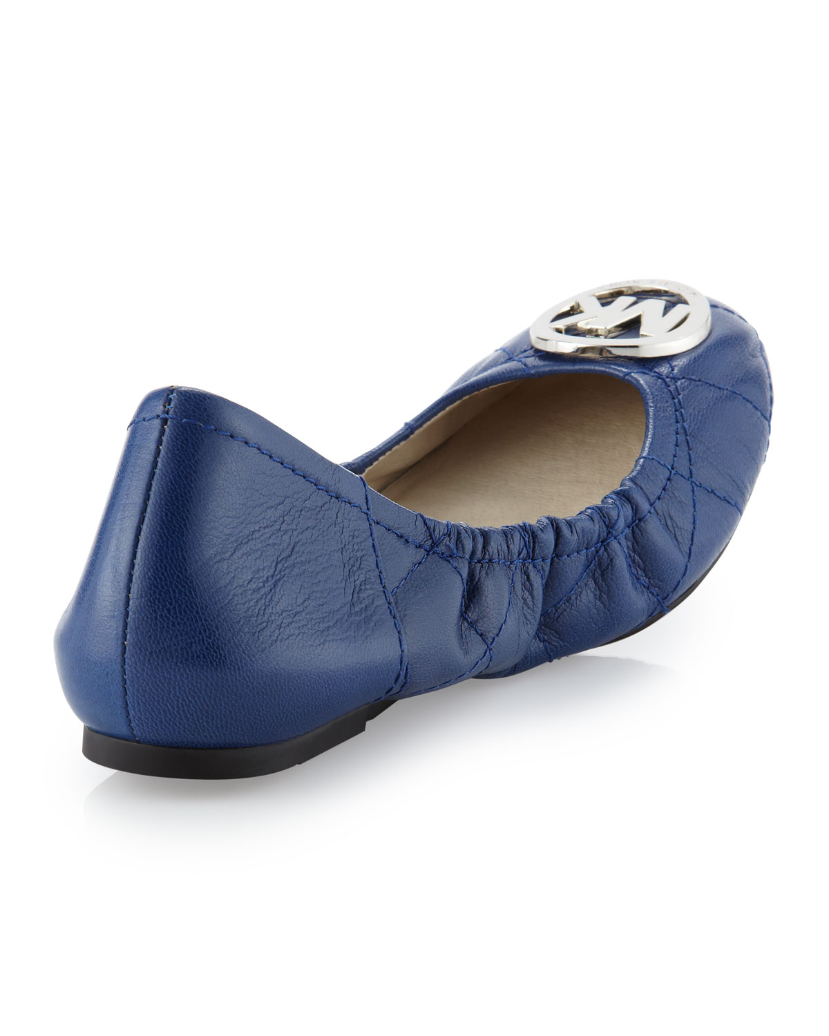 Michael michael kors Fulton Quilted Ballerina Flat in Blue | Lyst