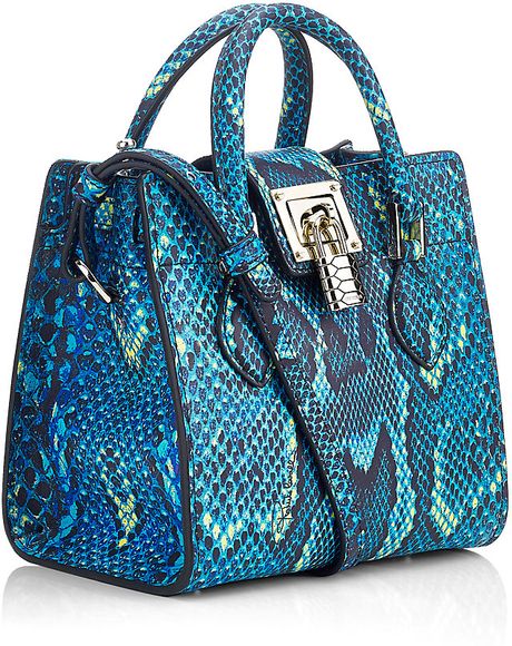 Roberto Cavalli Mini Florance Bag with Python Print in Blue (snake) | Lyst