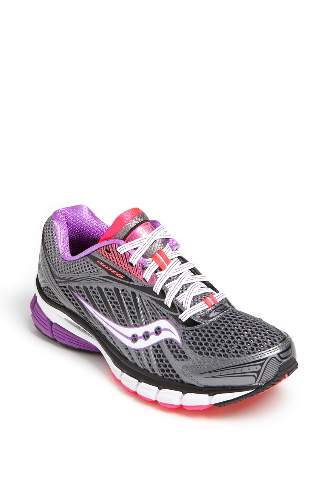 Saucony Ride 6 Running Shoe in Gray (Grey/ Purple/ Vizipro Coral) | Lyst