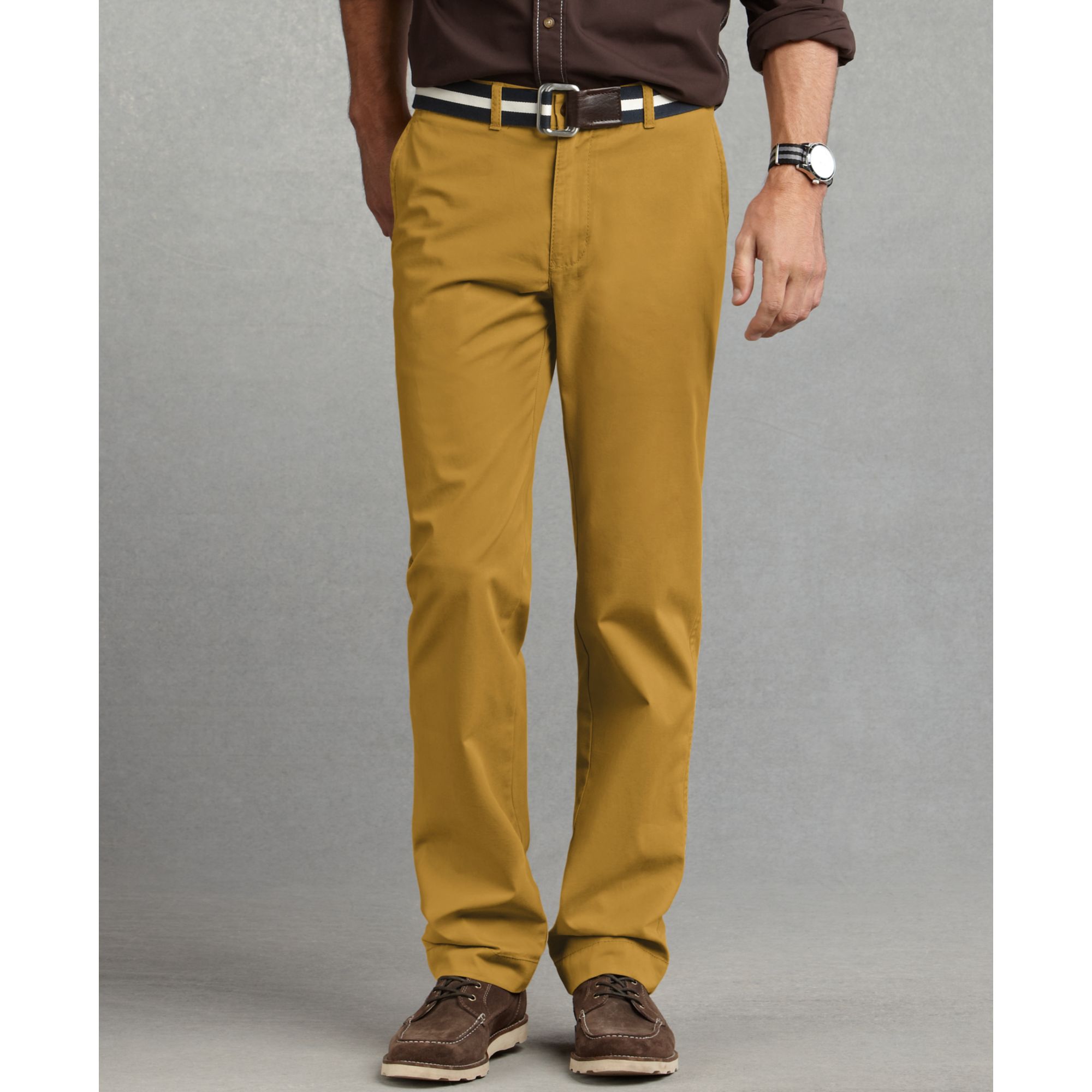 Tommy Hilfiger Graduate Slim Fit Chino Pants in Yellow for Men (Harvest ...