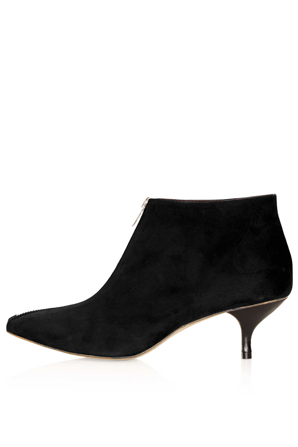 TOPSHOP Applebee Kitten Heel Boots in Black - Lyst