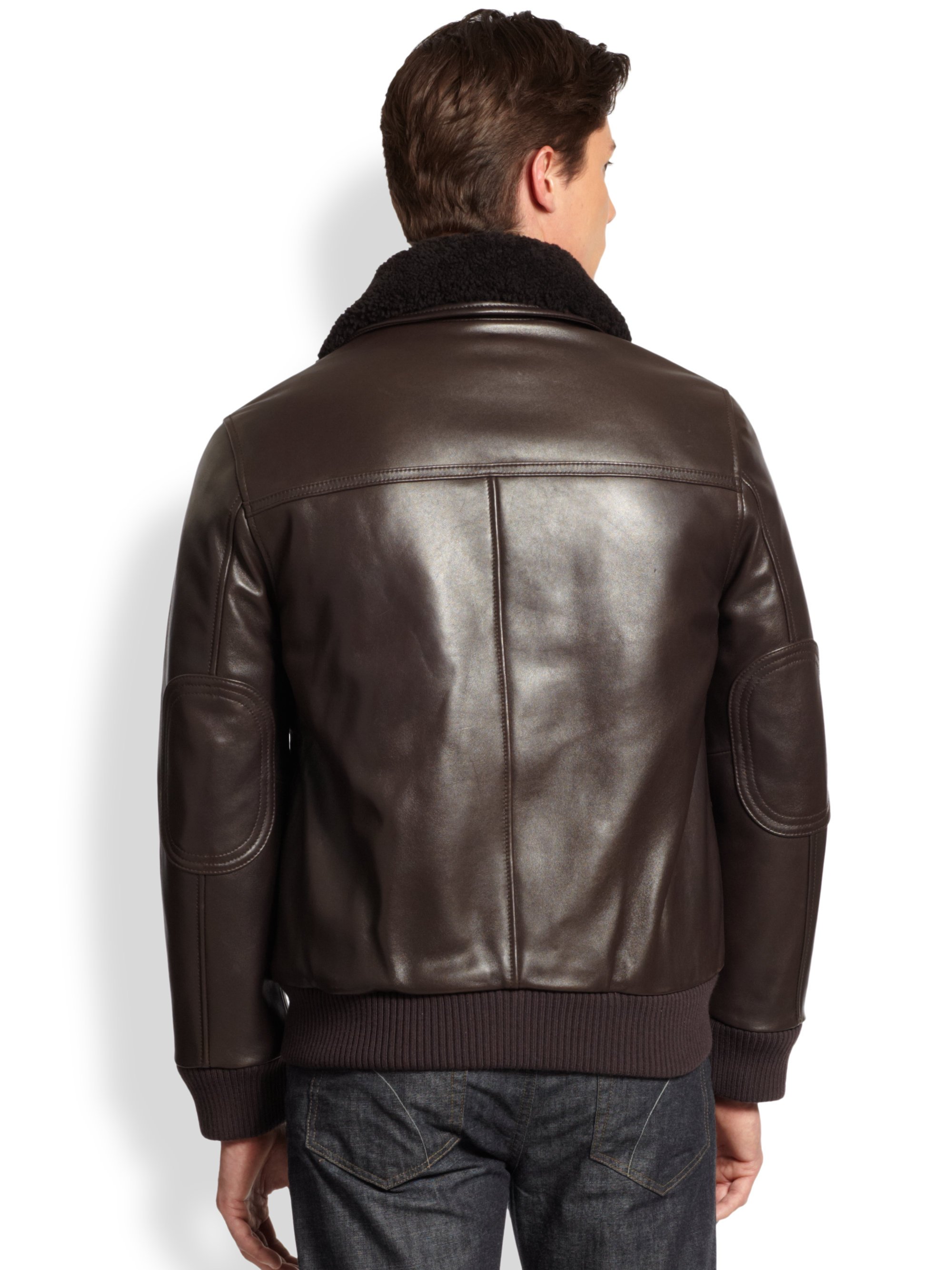 Lyst - Andrew Marc Shearling Leather Bomber Jacket In Brown For Men